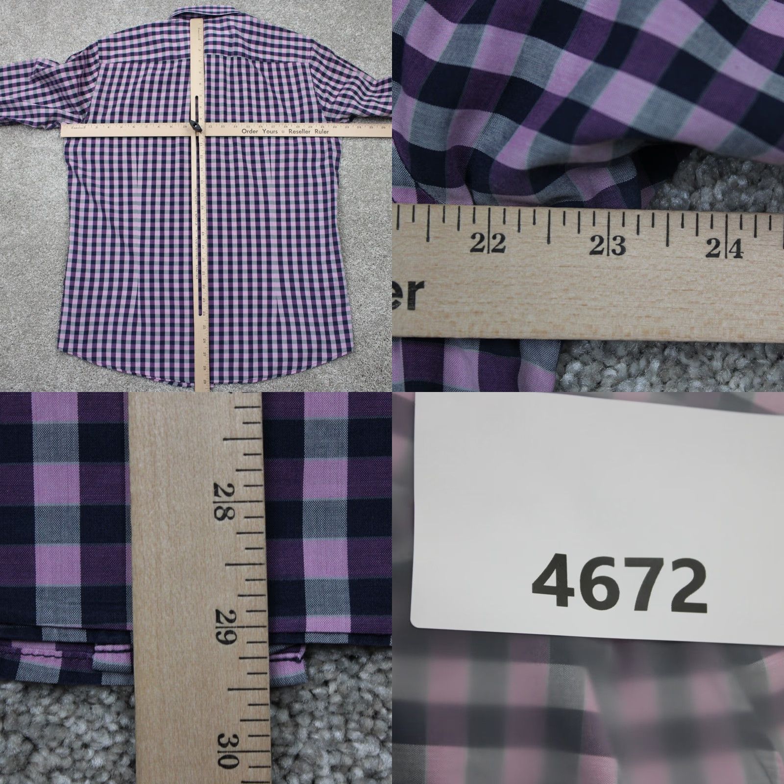 Hugo Boss HUGO BOSS Button-Up Shirt Mens L Pink/Purple/Black 100% Cotton L/S Check Casual Business 100% Cotton L/S Button Up Size US L / EU 52-54 / 3 - 8 Thumbnail