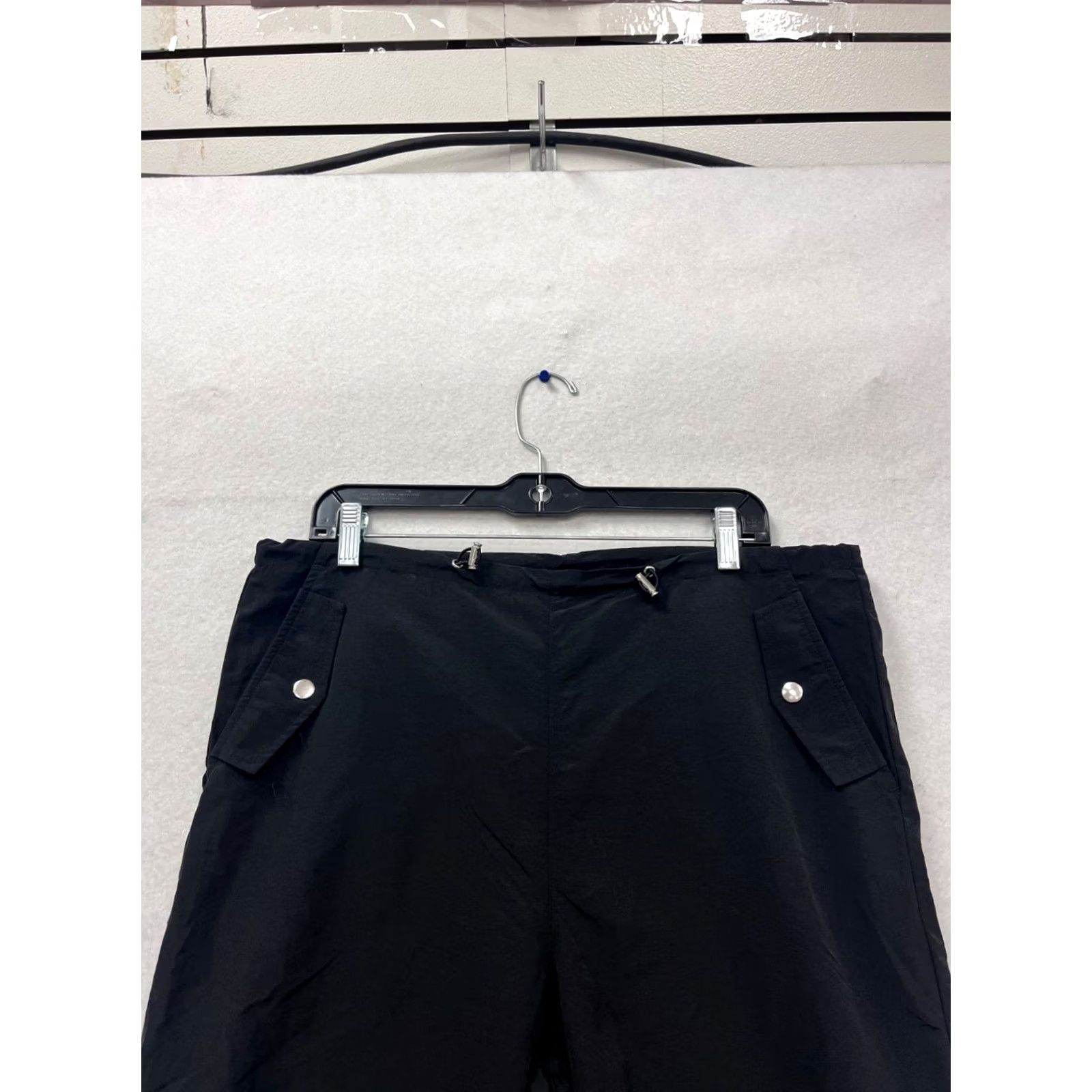 Vintage Halara Black Drawstring Ankle Pants S Womens Regular Nylon Trousers Joggers Pockets 776A Size 28" / US 6 / IT 42 - 6 Thumbnail