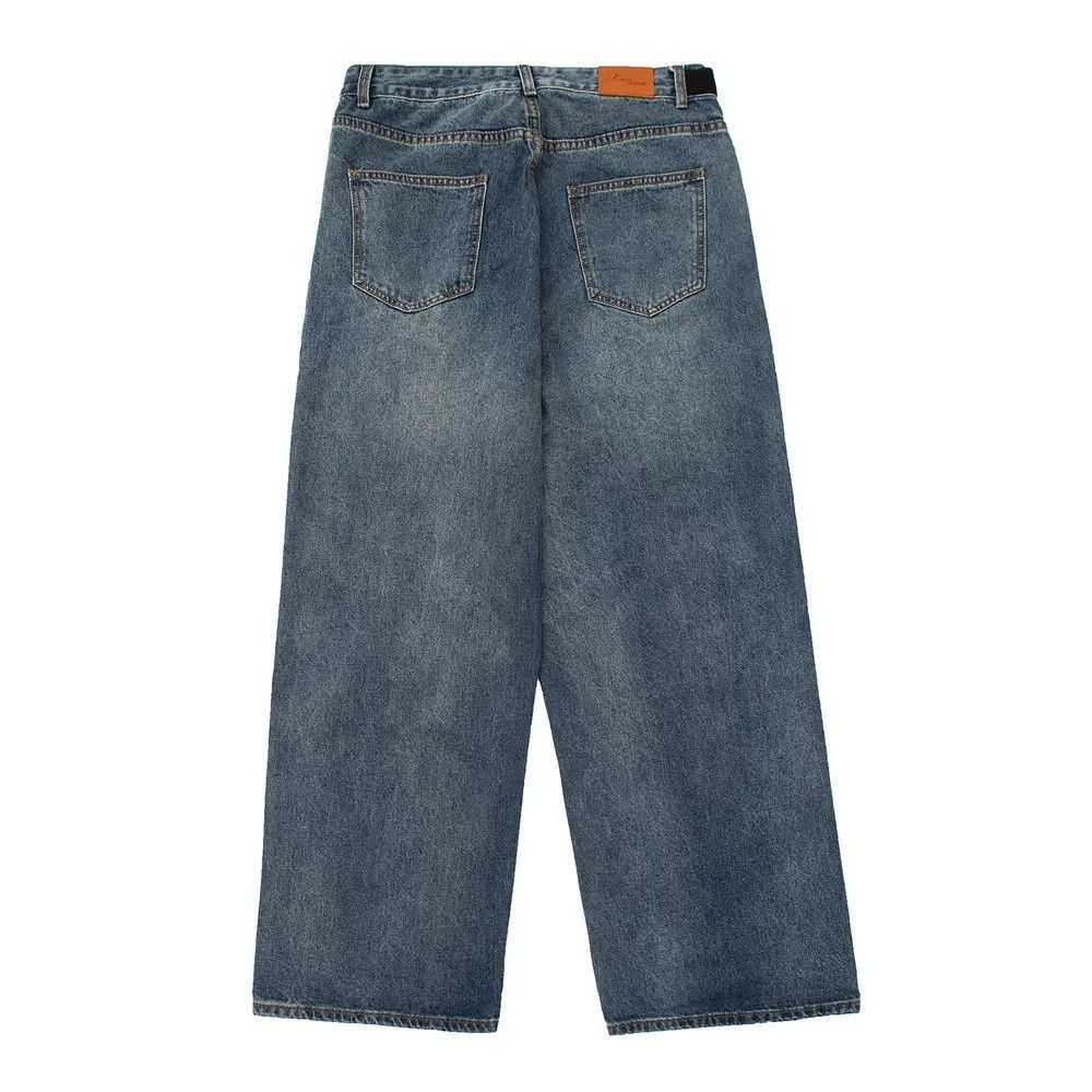 Japanese Brand Men's Loose-Fit Belted Washed & Distressed Jeans Size US 32 / EU 48 - 2 Thumbnail