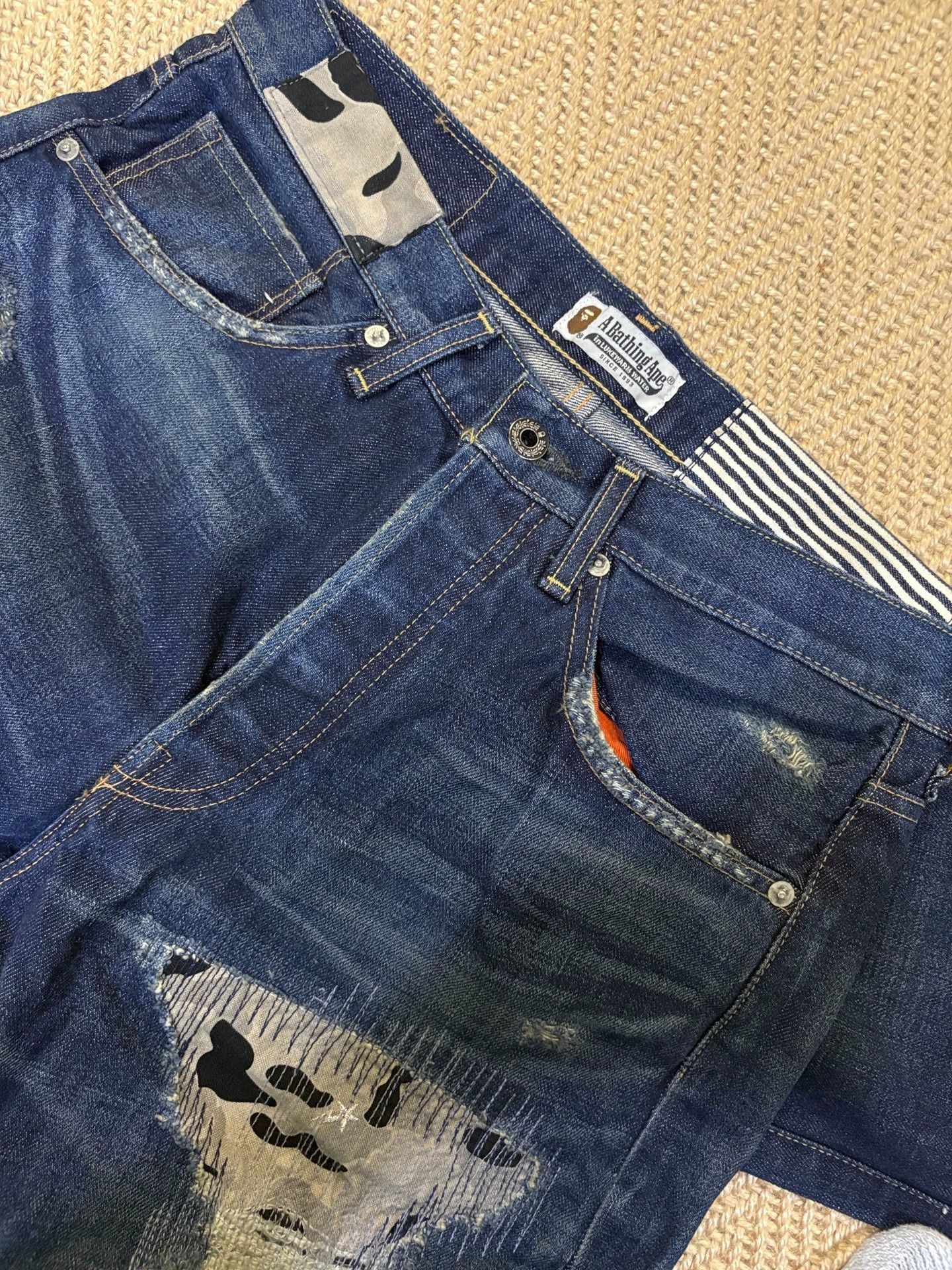 Bape BAPE TYPE2 DAMAGE DENIM ZOZO EXCLUSIVE WASHED PATCH JEANS S Size US 29 - 5 Thumbnail