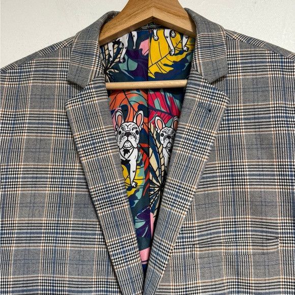 Other Paisley & Gray Plaid Blazer Bulldog Lining – Size 42R Size 42R - 6 Thumbnail