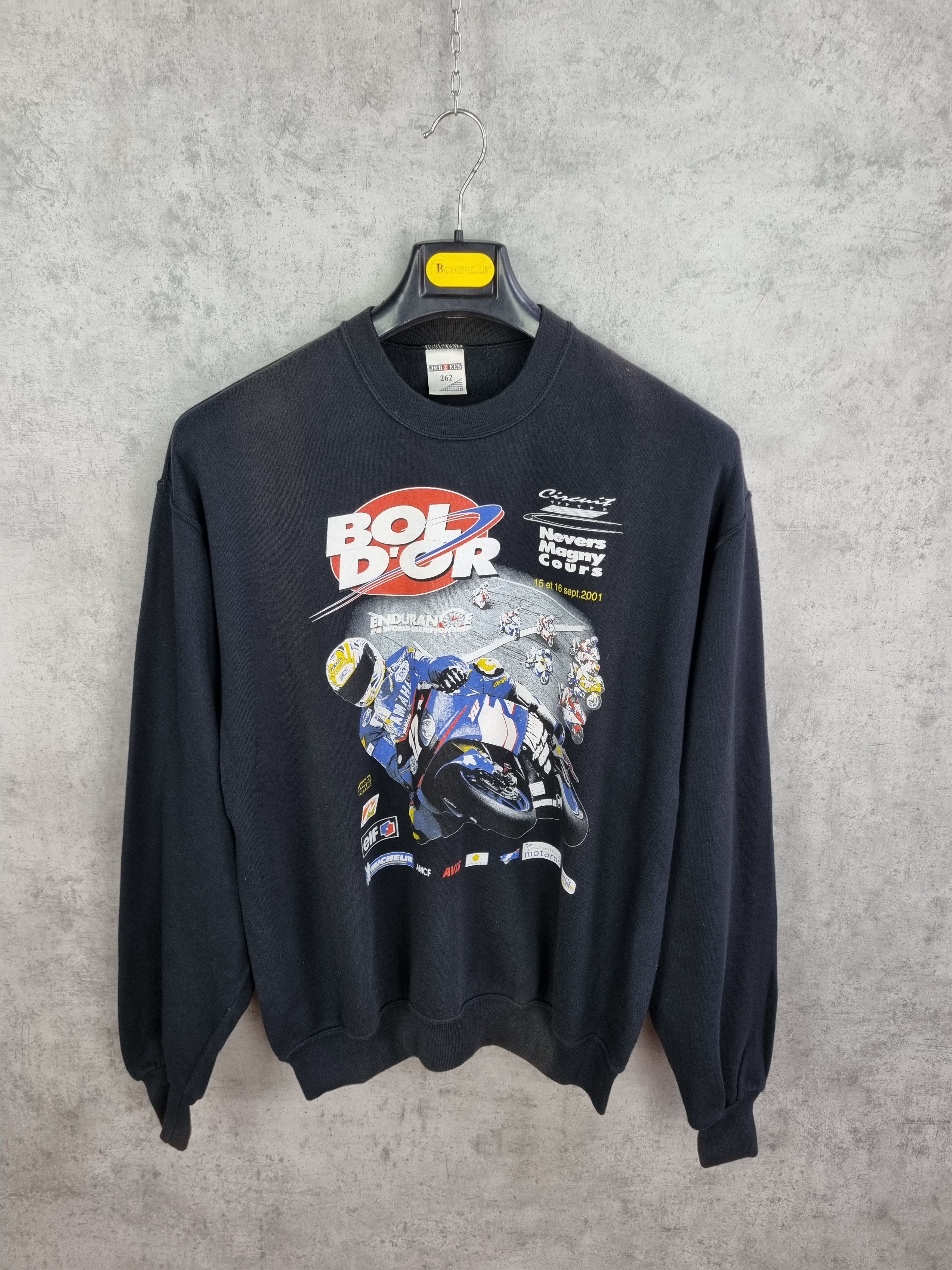 Vintage 90s Motorrad Big Print Bol Dor 2001 Size US L / EU 52-54 / 3 - 9 Thumbnail