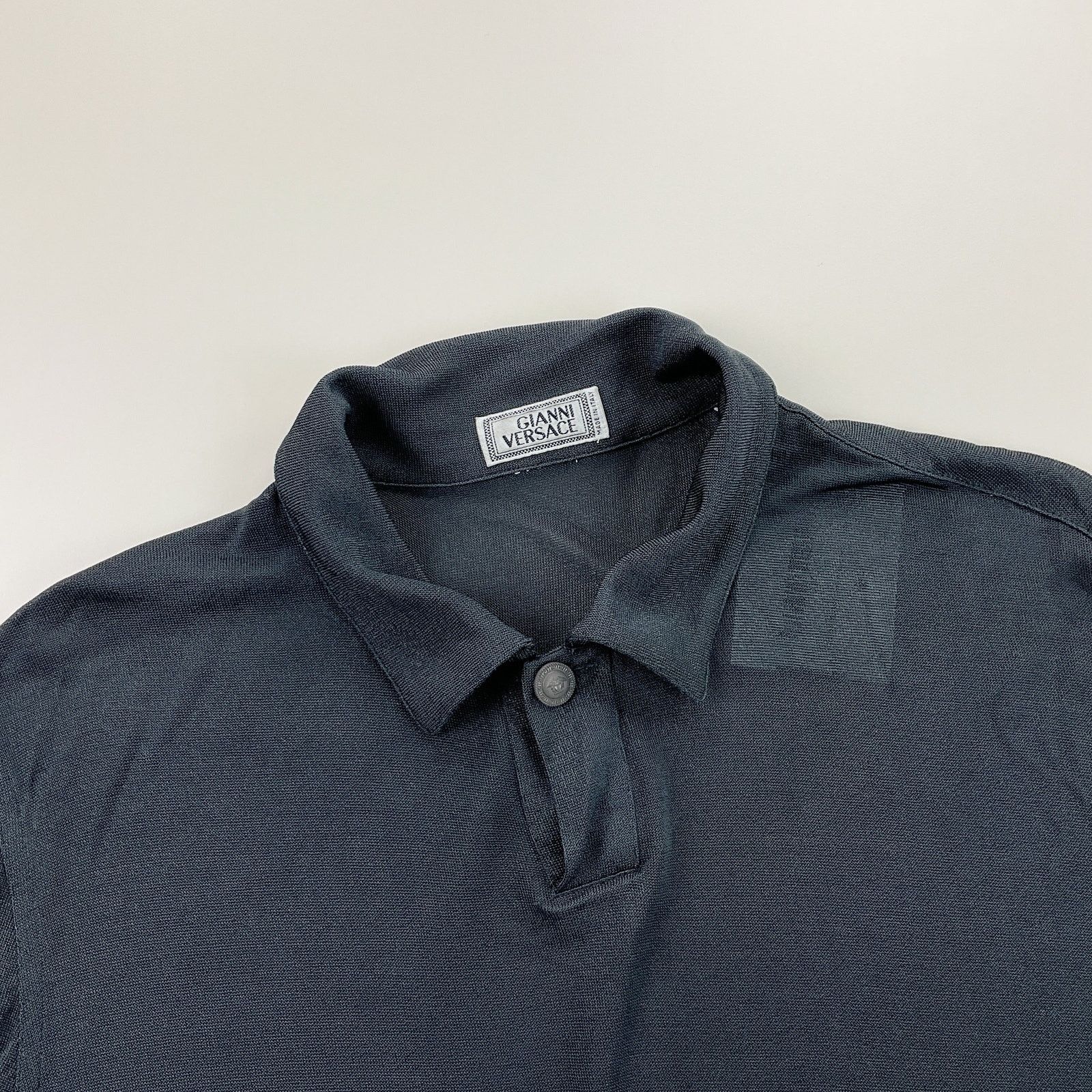 Versace Gianni Versace 80s Net Polo Shirt - Large mens grey desinger Size US L / EU 52-54 / 3 - 3 Thumbnail