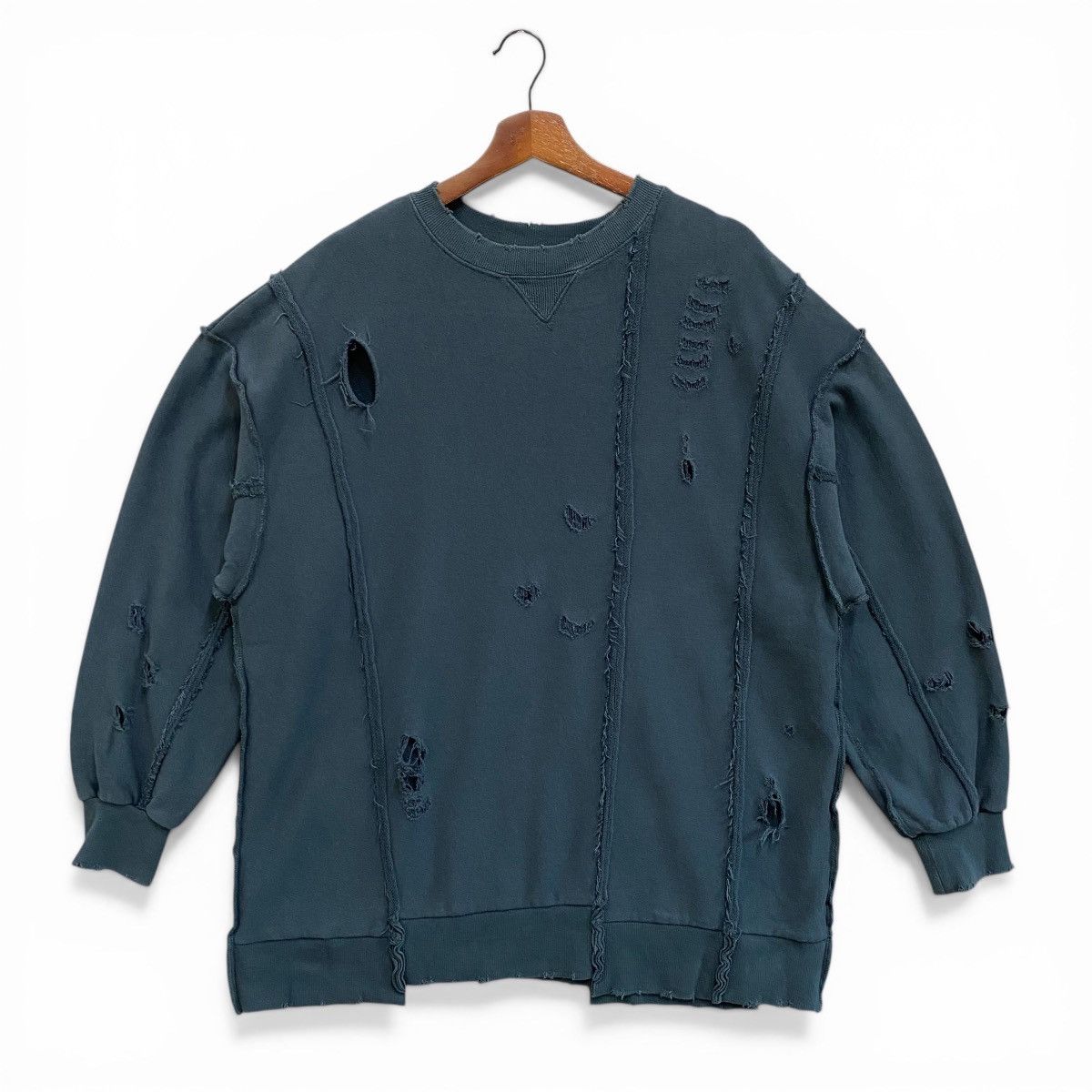 Japanese Brand Jeanasis Sweatshirt Original Factory Distressed Design Size US XXL / EU 58 / 5 - 1 Thumbnail