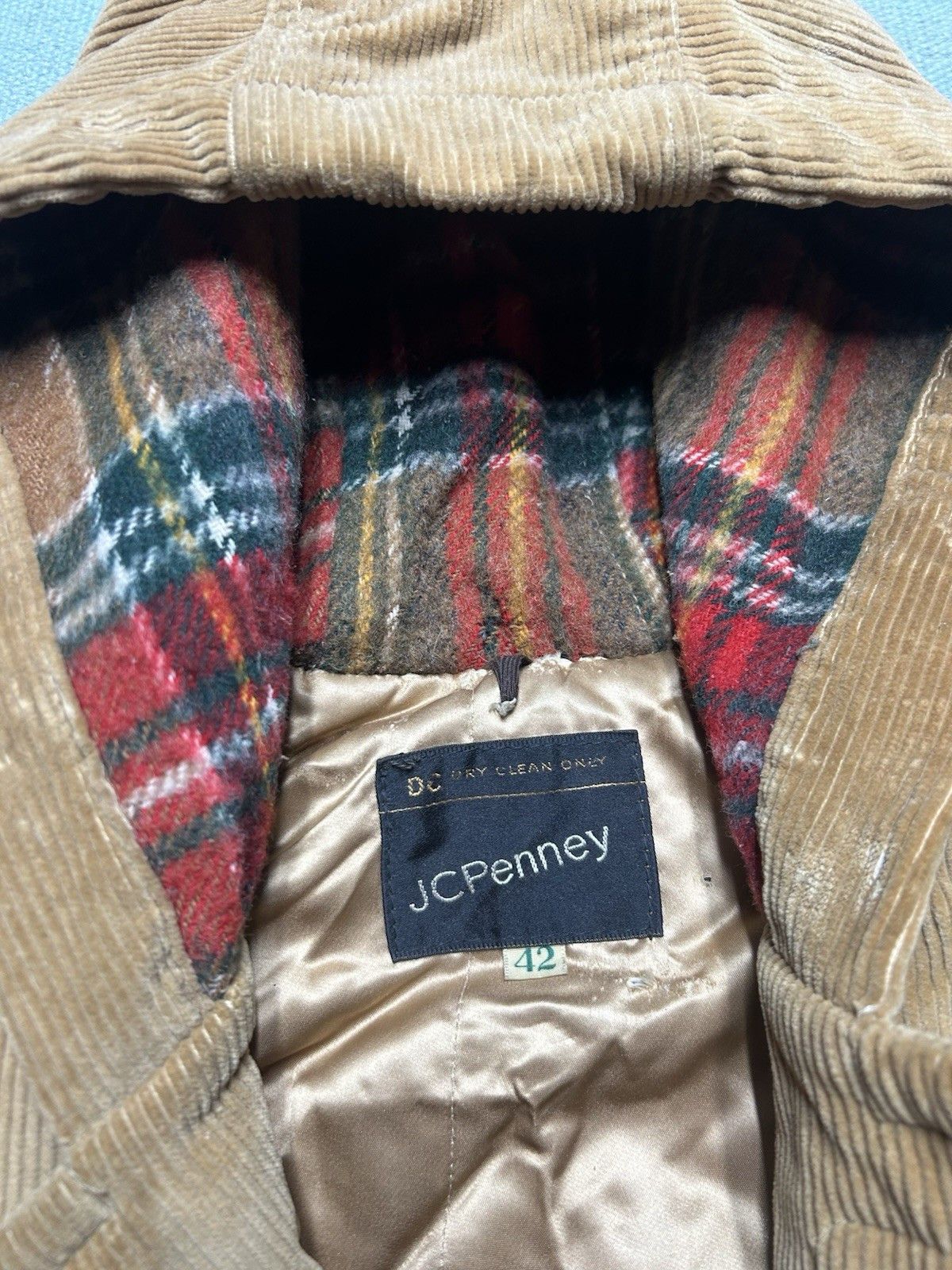 Vintage VTG 70s JCPenney corduroy jacket long coat hooded lined L 42 Size US L / EU 52-54 / 3 - 16 Thumbnail