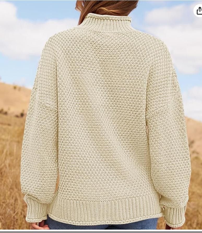 NBDN Nobrandedon Turtleneck Batwing Sleeve Oversized Chunky Knitted LARGE Size L / US 10 / IT 46 - 4 Thumbnail