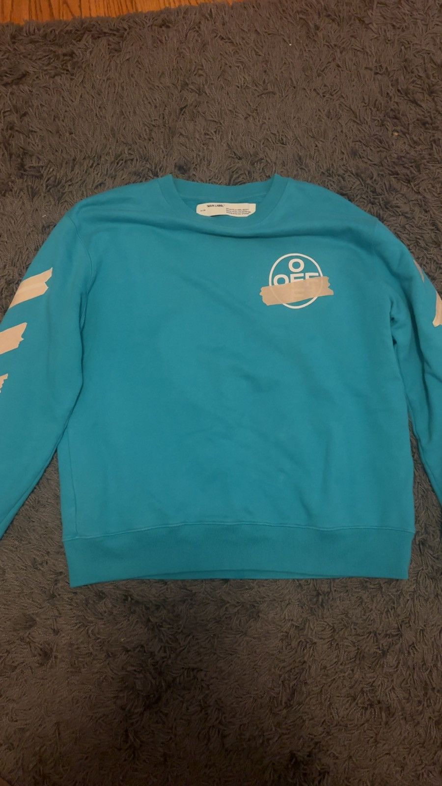 Image of Off White Off-White Tape Arrows Sweater 'petrol Blue', Men's (Size 2XL)