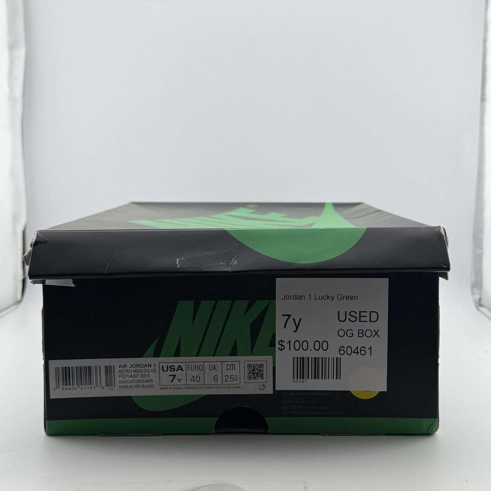 Nike Jordan 1 Lucky Green 7Y Used OG Box Size US 7 / EU 40 - 8 Thumbnail