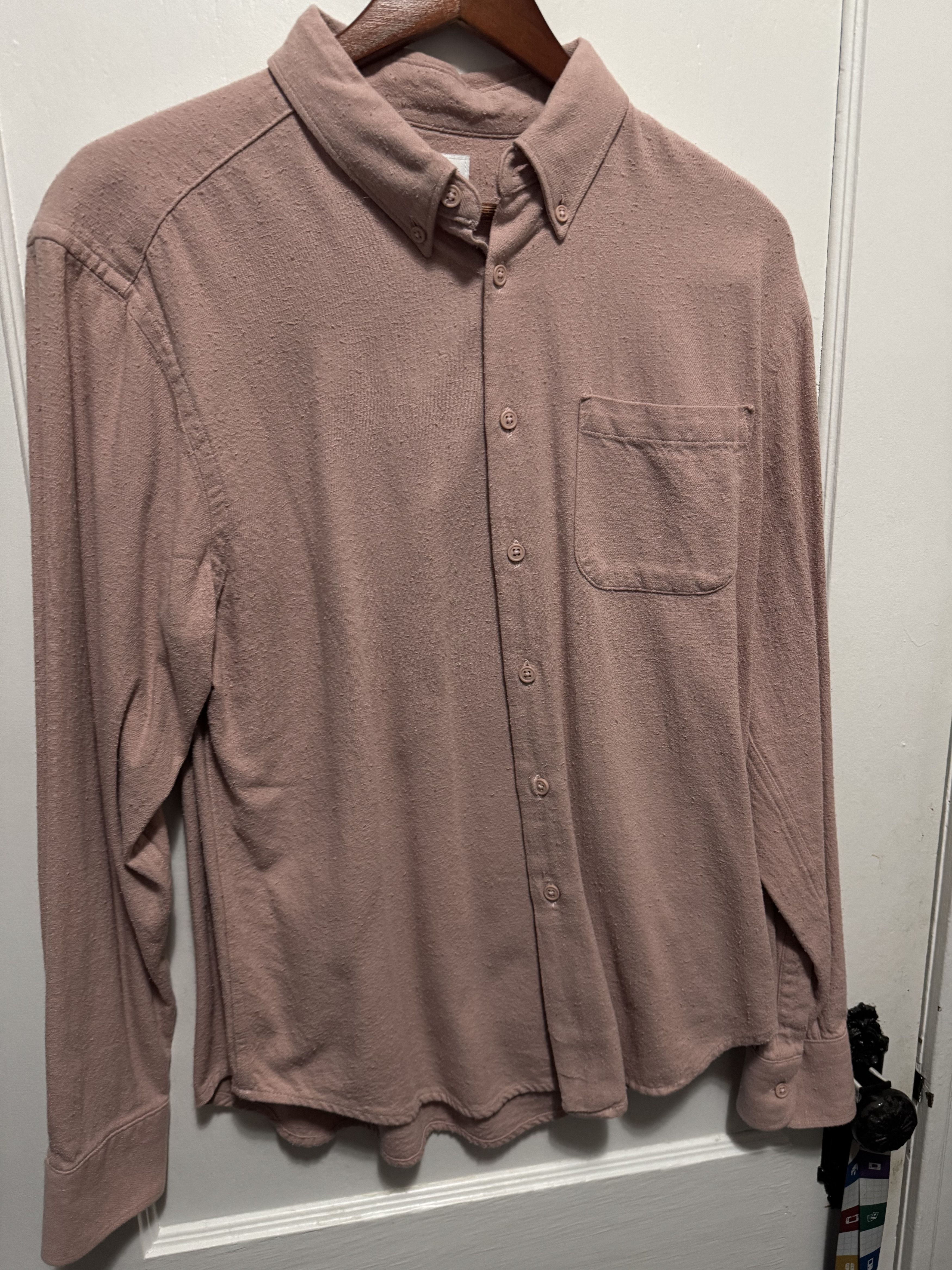 Naked & Famous Easy Shirt Oxford (textured) - Pink