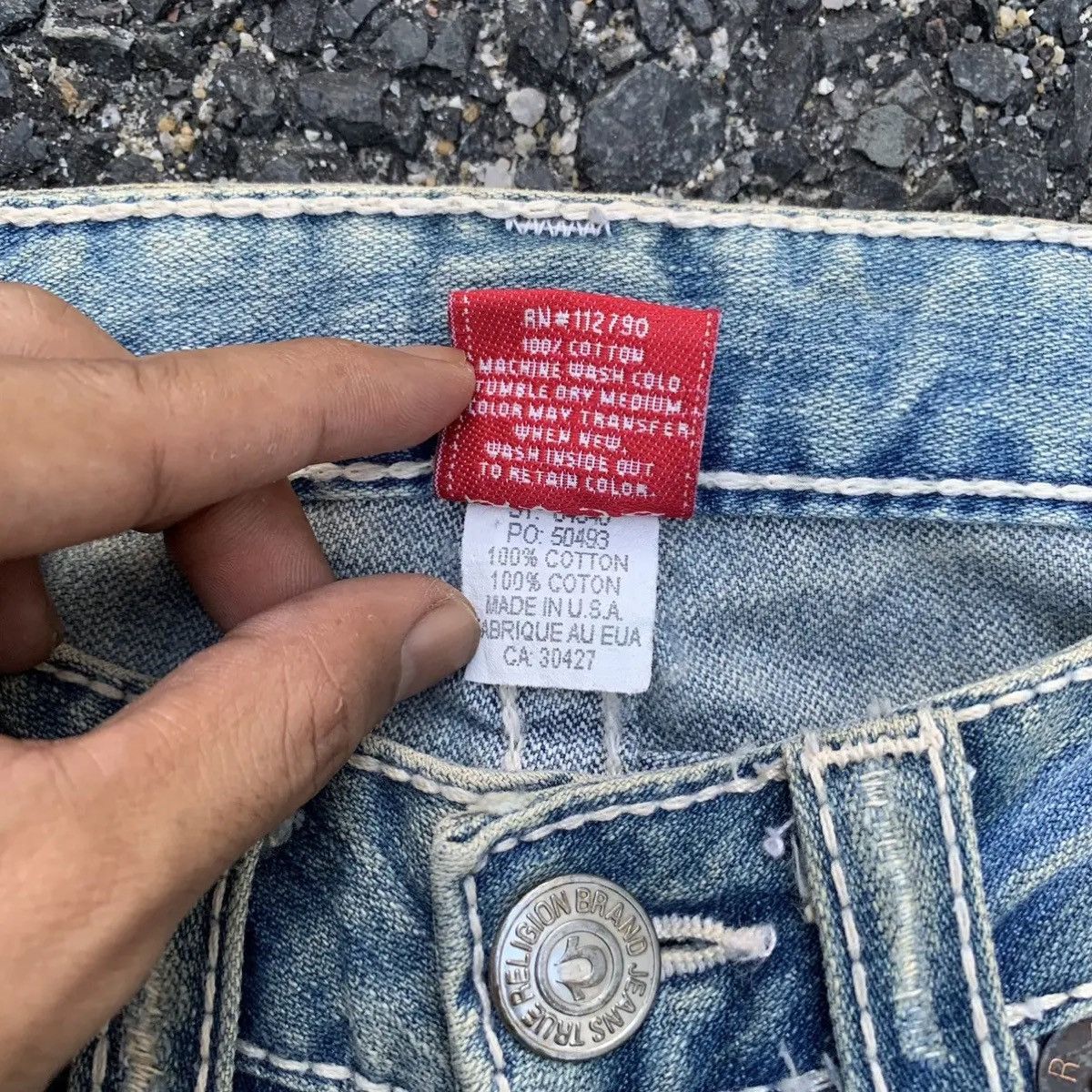 Vintage 💥 STEALS 💥 True Religion Jeans Patch Row Flare Denim Pants Size US 26 / EU 42 - 6 Thumbnail