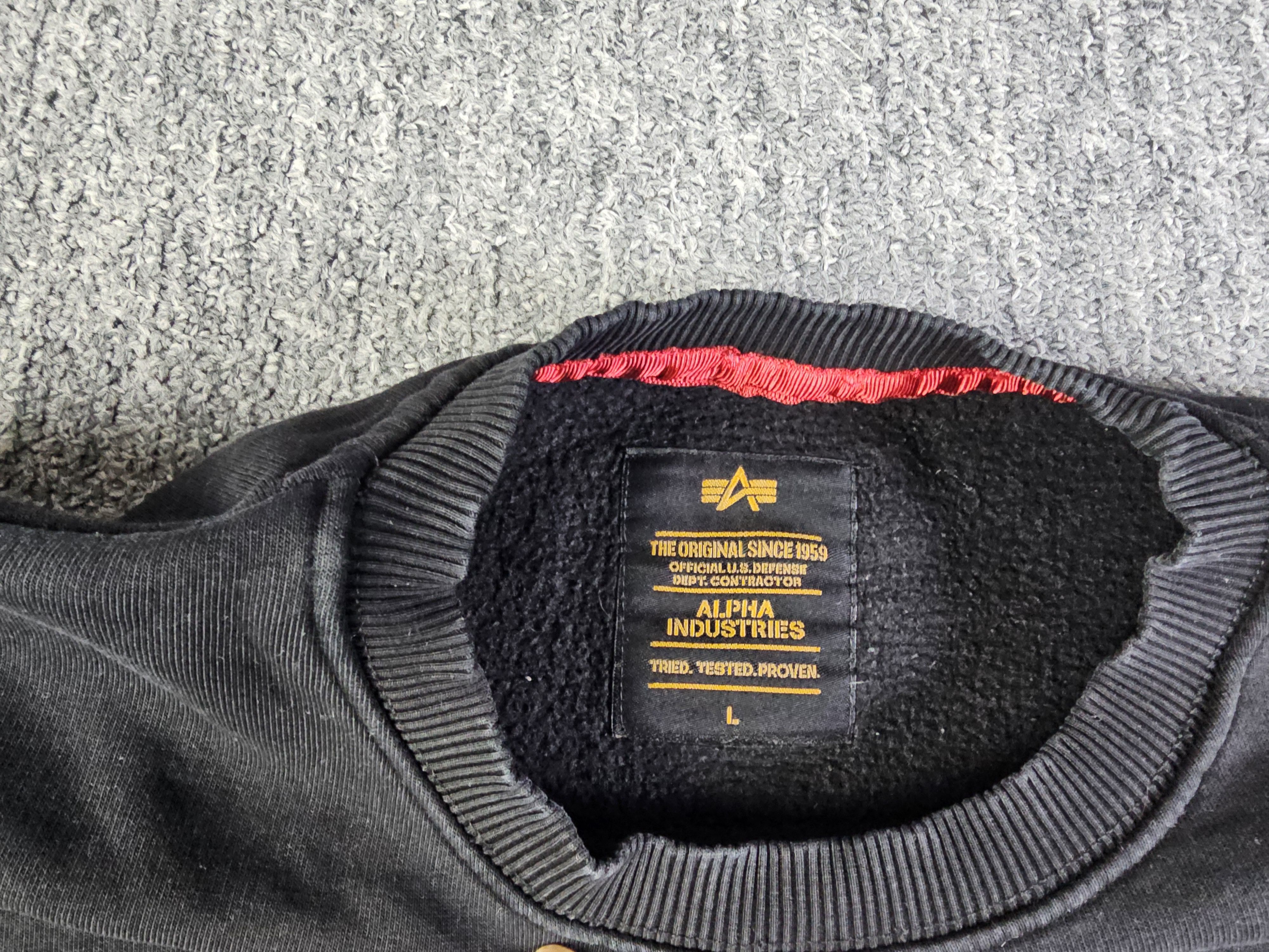 Alpha Industries Alpha Industries Black Crewneck Sweater Remove Before Flight Size US L / EU 52-54 / 3 - 4 Thumbnail