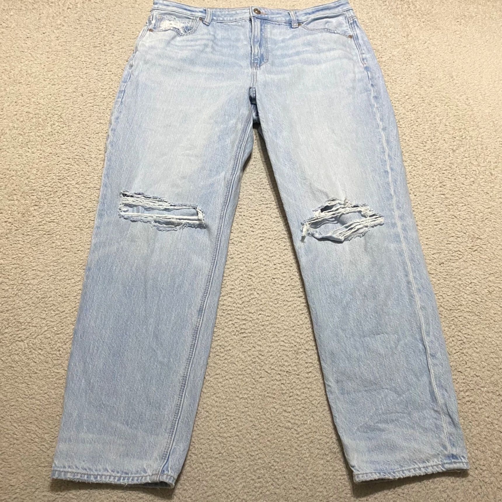 American Eagle Outfitters VINTAGE American Eagle Outfitters Mom Jeans Womens 14 Blue Denim Medium Wash Distressed 90s Grunge Retro Jeans Womens Size 36" / US 14 / IT 50 - 2 Thumbnail