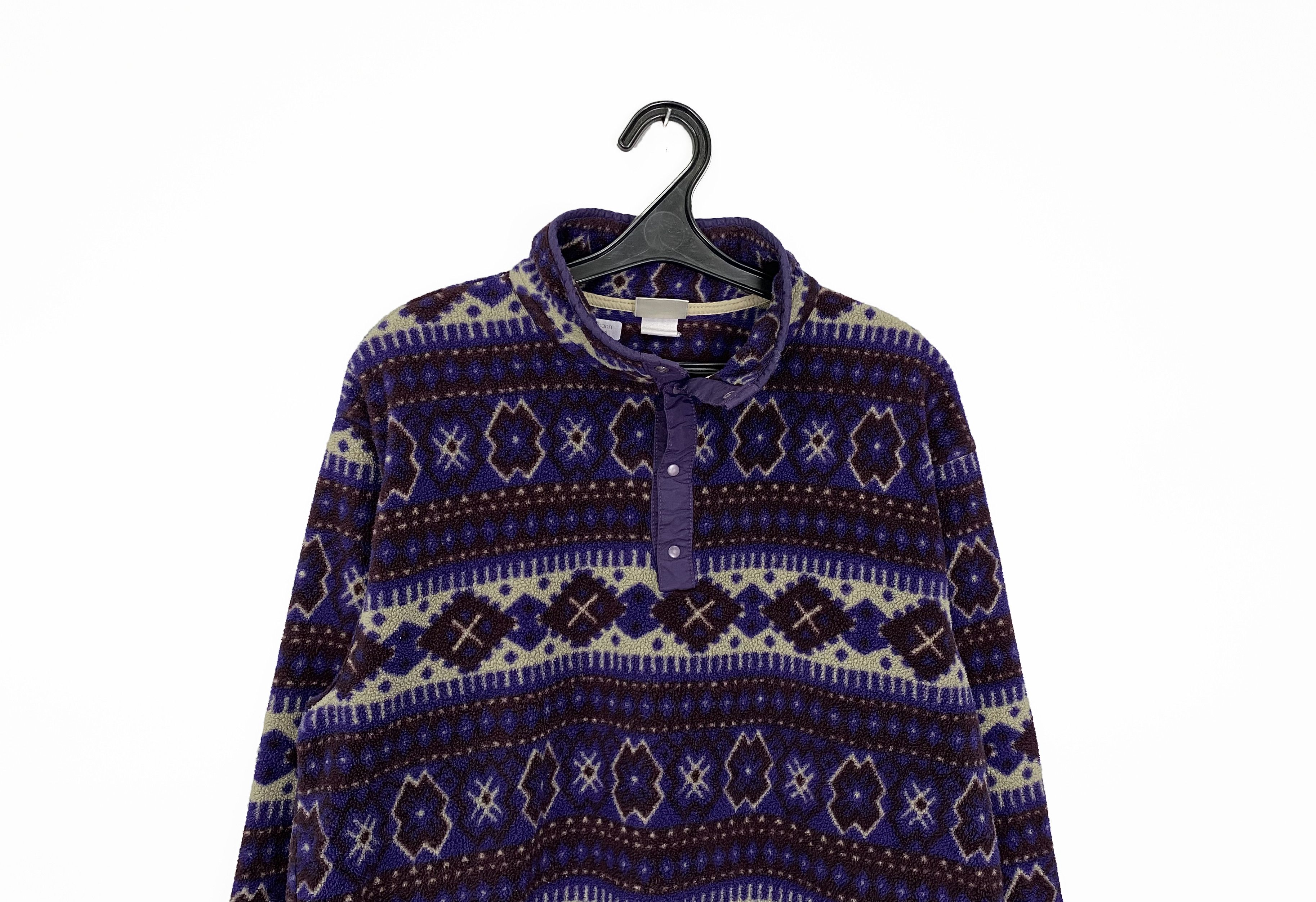 L.L. Bean Vintage L.L. Bean Snap-T Aztec Pattern Fleece Size US M / EU 48-50 / 2 - 2 Thumbnail