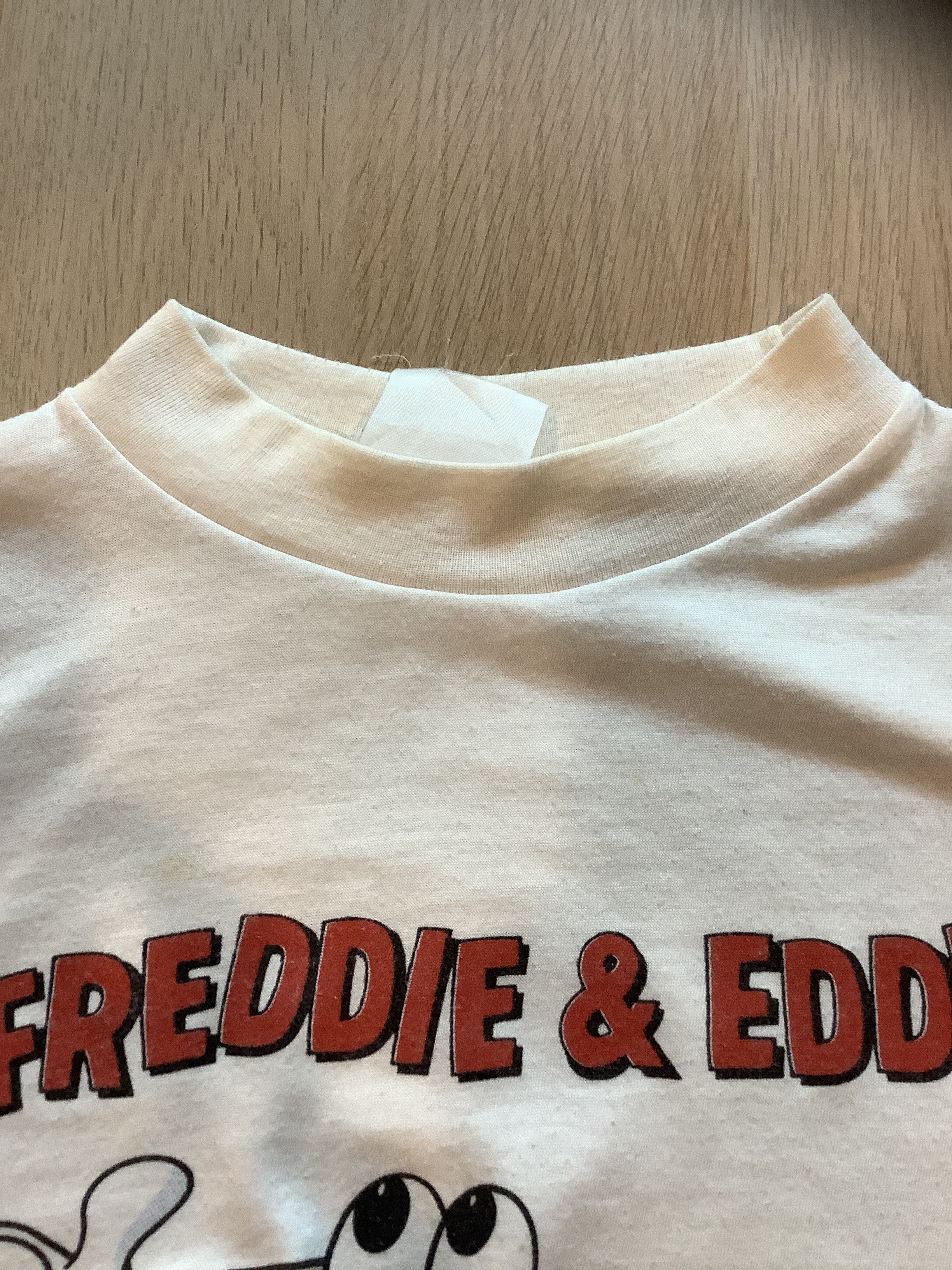 Japanese Brand × Vintage Vintage 90s Freddie&eddie white T-shirt single stitch Size US XL / EU 56 / 4 - 4 Thumbnail