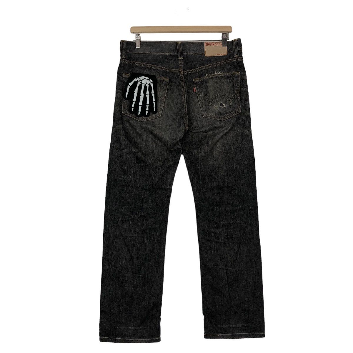 Edwin 🔥VINTAGE EDWIN 503 MADE IN JAPAN STRAIGHT PUNK DESIGN BLACK Size US 34 / EU 50 - 7 Thumbnail