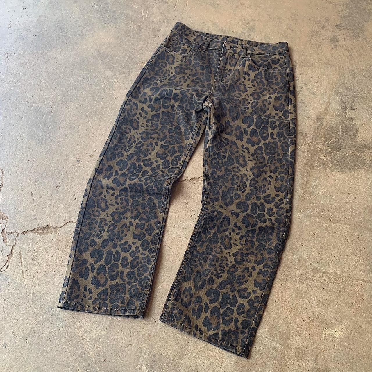 Leopard print jeans