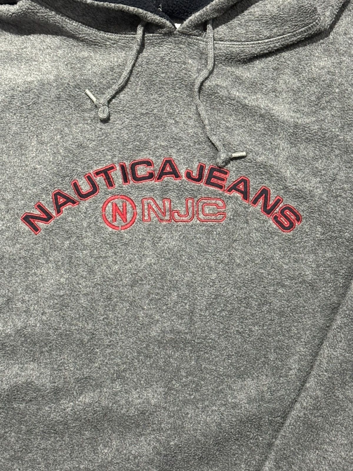 Nautica Y2K Nautica Jeans Fleece Gray Embroidered Red Logo Hoodie Size US XL / EU 56 / 4 - 2 Thumbnail