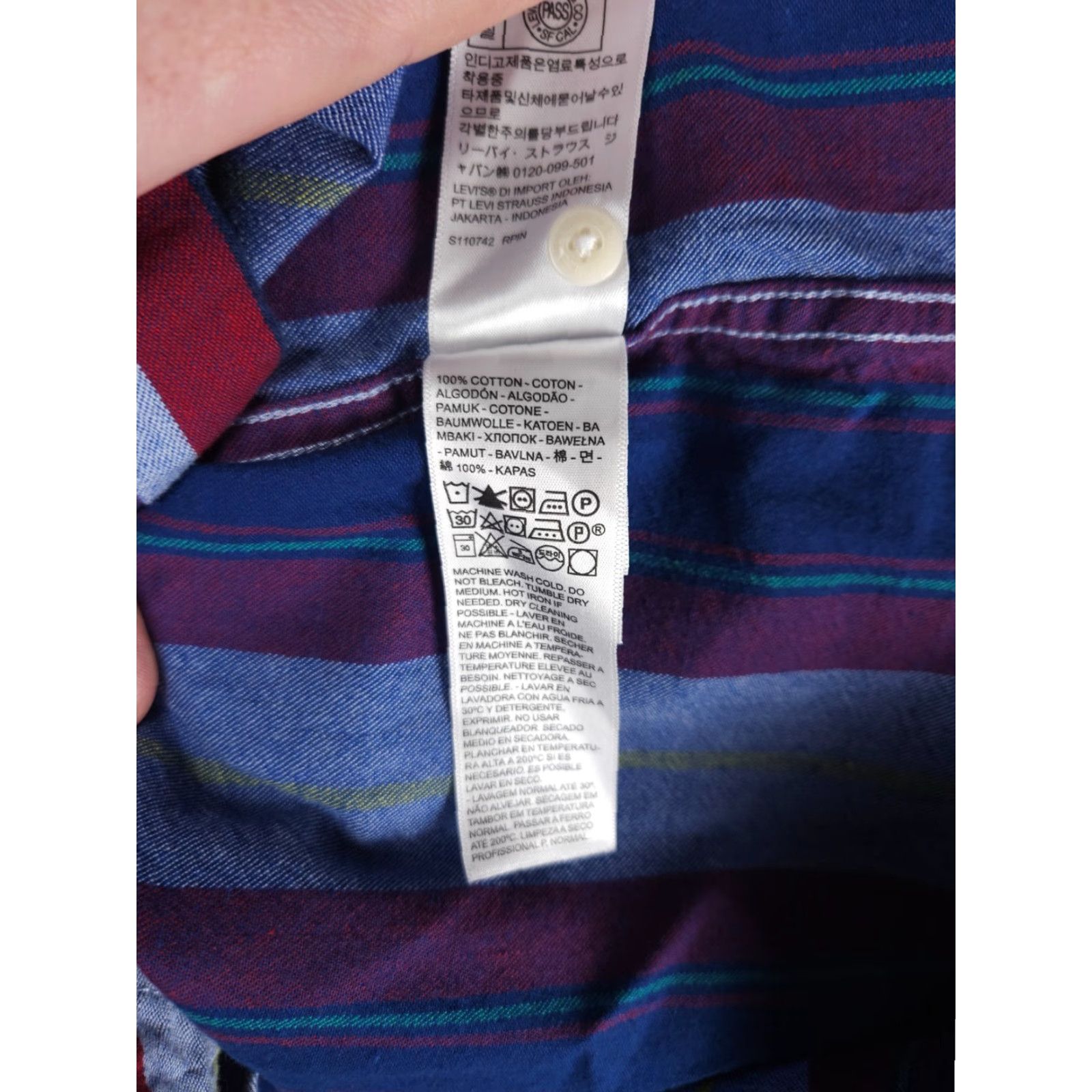 Levi's VINTAGE Levi's Brushopper Shirt Men's L Striped Pearl Snap HEAVY THICK Western Shirt Boys? Size US L / EU 52-54 / 3 - 5 Thumbnail