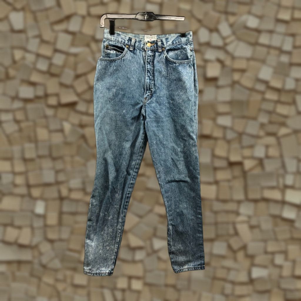 Vintage Eyestoppers Jeans High Rise Mom Blue 10 Womens Regular Inseam 30 Acid Wash Denim Size 32" / US 10 / IT 46 - 1 Thumbnail