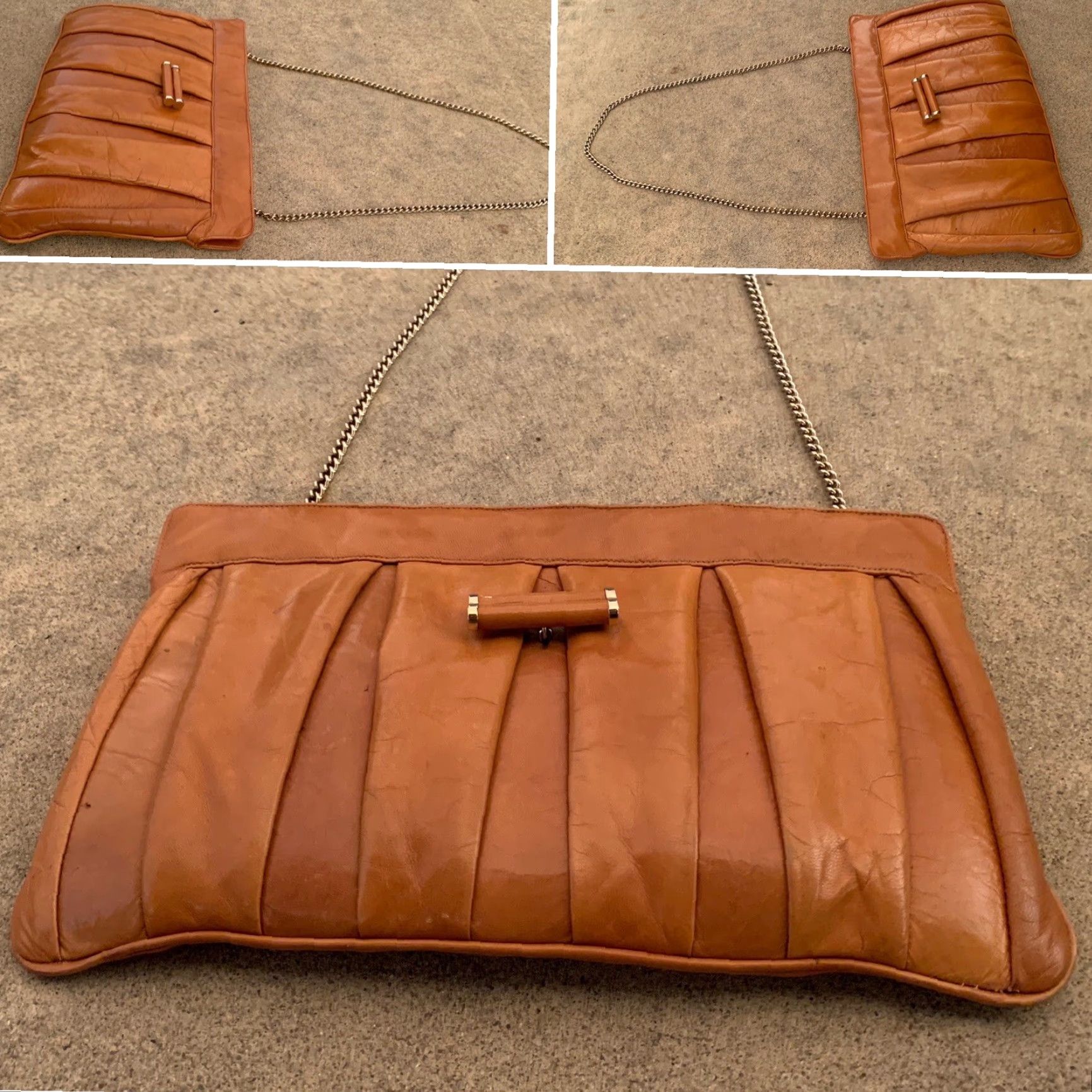 Vintage VINTAGE Roxmorr Leather Clutch Handbag Purse Chain Shoulder Strap 70s 80s Size ONE SIZE - 5 Thumbnail