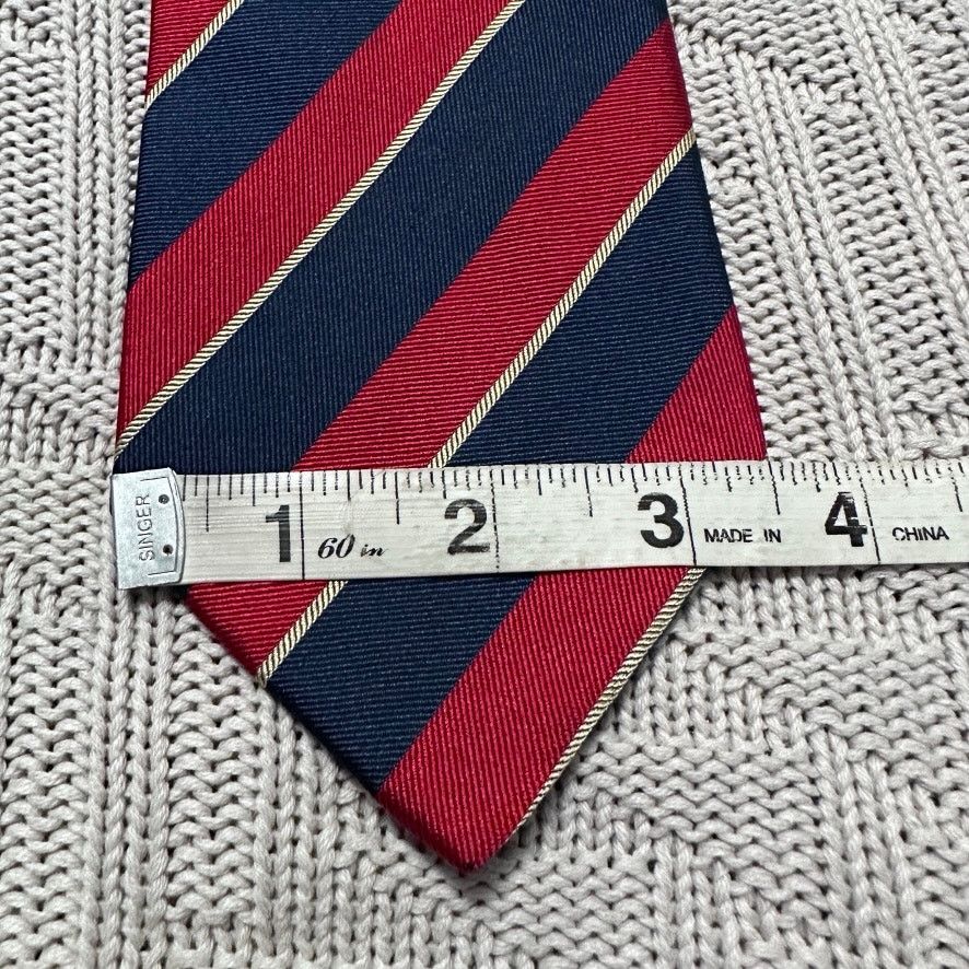 Fendi Fendi red and navy striped Italian silk tie Size ONE SIZE - 6 Thumbnail
