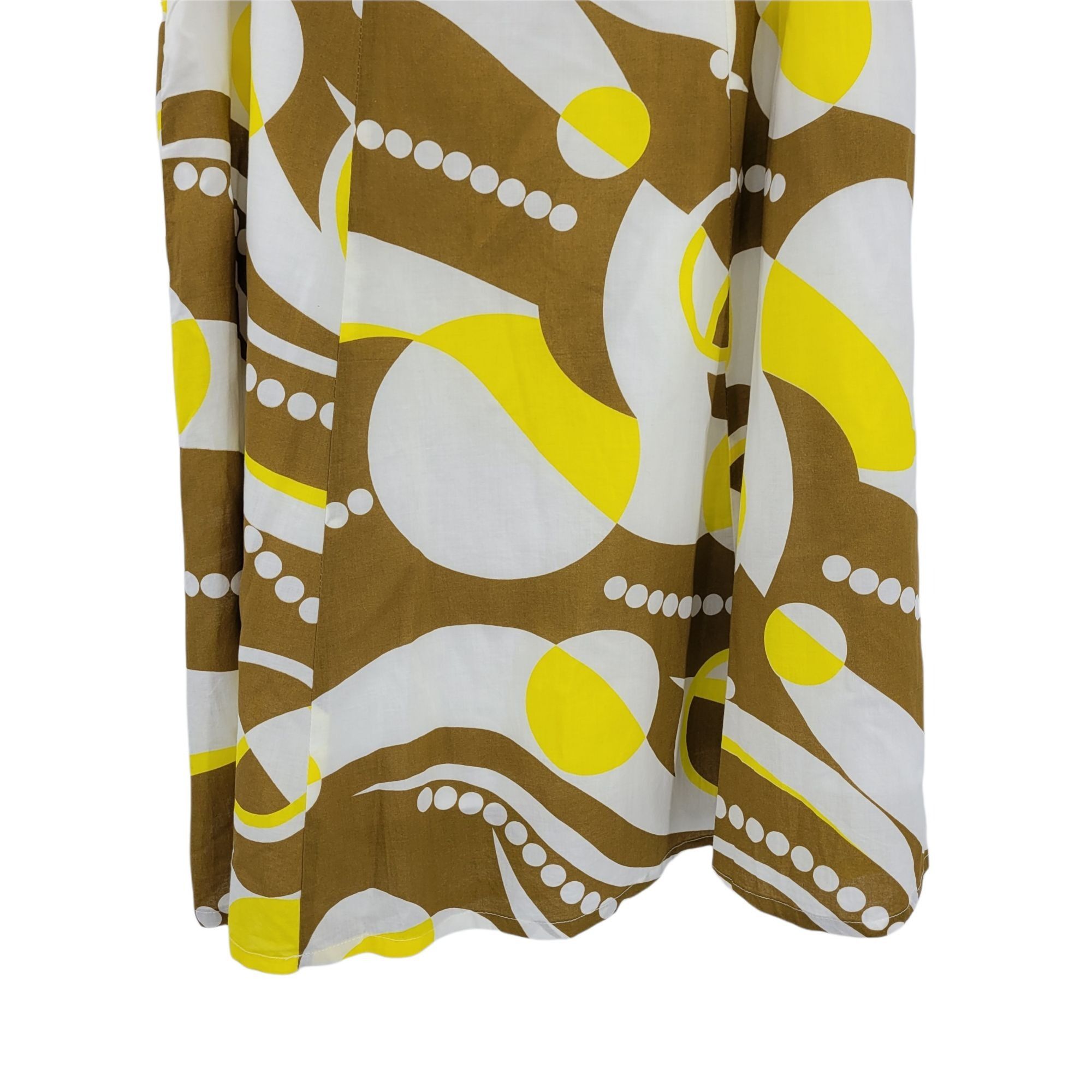 Vintage Vtg Mod Artsy Skirt Sz L Yellow Brown Abstract Geometric Pri Size 32" / US 10 / IT 46 - 5 Thumbnail