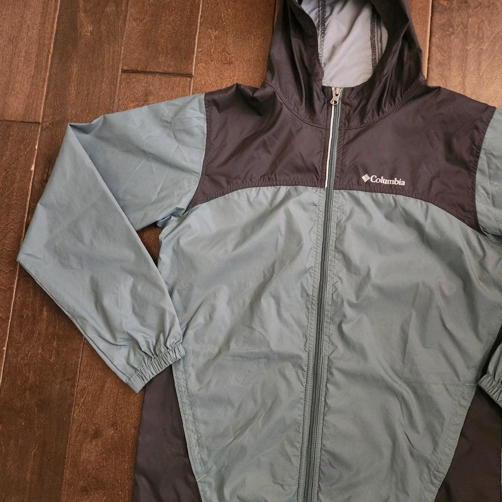 Vintage Columbia Windbreaker Jacket Gray Full Zip Hooded Lightweight Women's XL Outdoor Travel Casual Size XL / US 12-14 / IT 48-50 - 3 Thumbnail