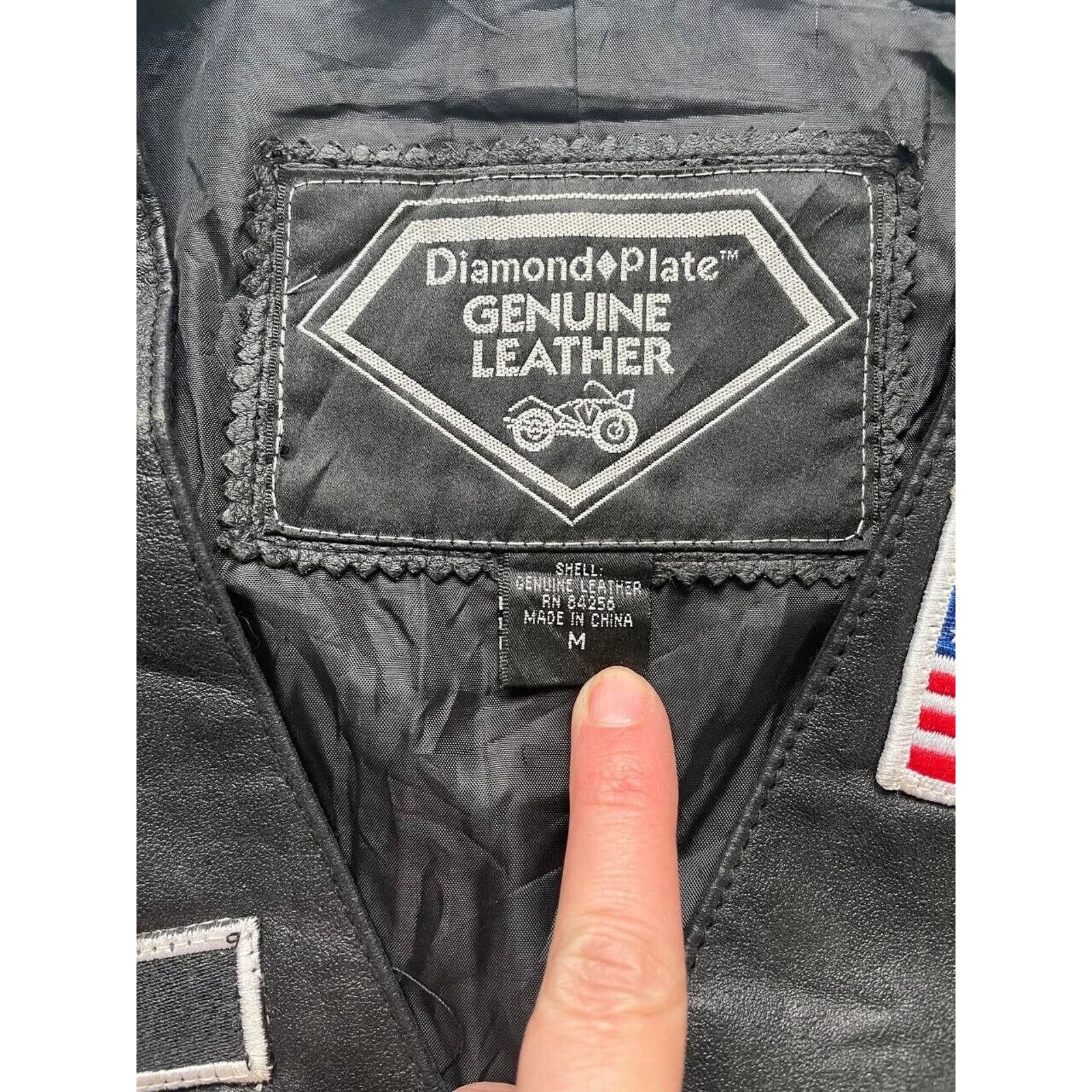 Vintage Vintage Black Leather Biker Vest Diamond Plate Genuine M Size US M / EU 48-50 / 2 - 8 Thumbnail