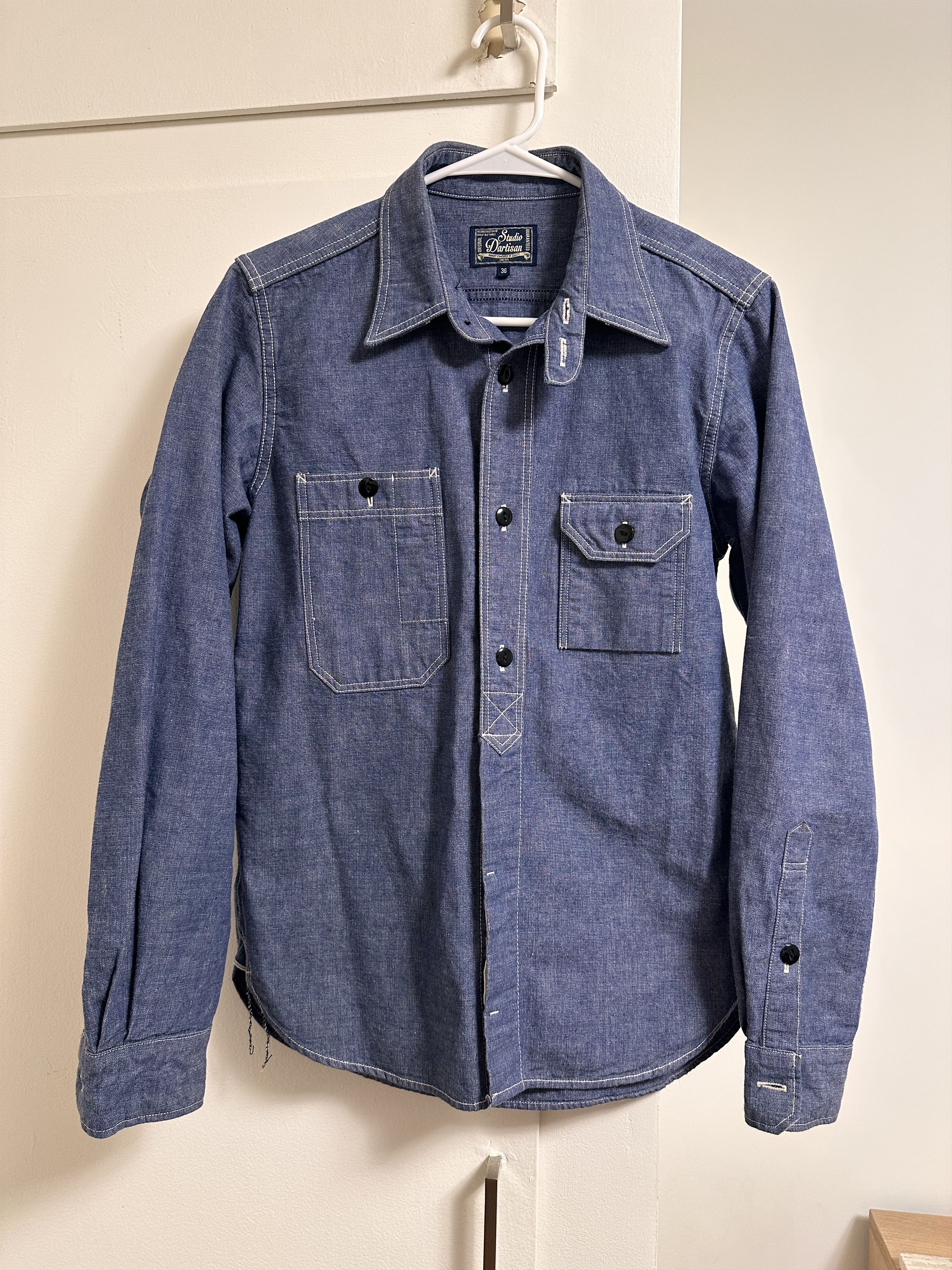 Studio D'Artisan Studio D'Artisan Selvedge Chambray long-sleeved work shirt Size US XS / EU 42 / 0 - 1 Thumbnail