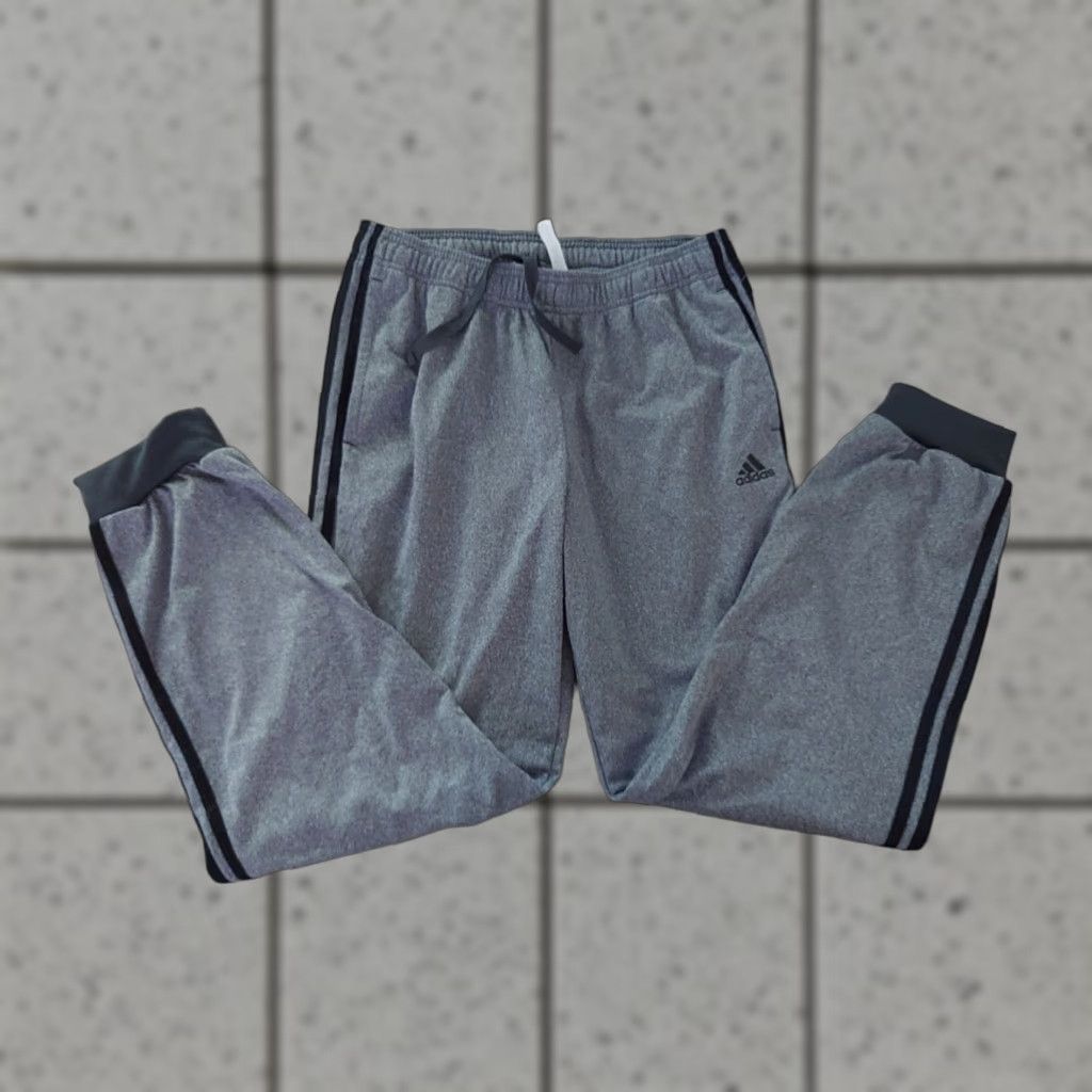 Adidas adidas Pants Jogger Athletic L Mens Gray Black Size US 33 - 1 Thumbnail