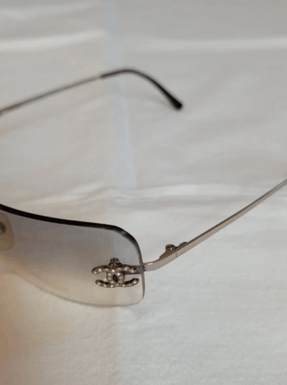 Chanel CHANEL Sunglasses 4017-D Mask Rimless Rhinestone Vintage Size ONE SIZE - 5 Thumbnail
