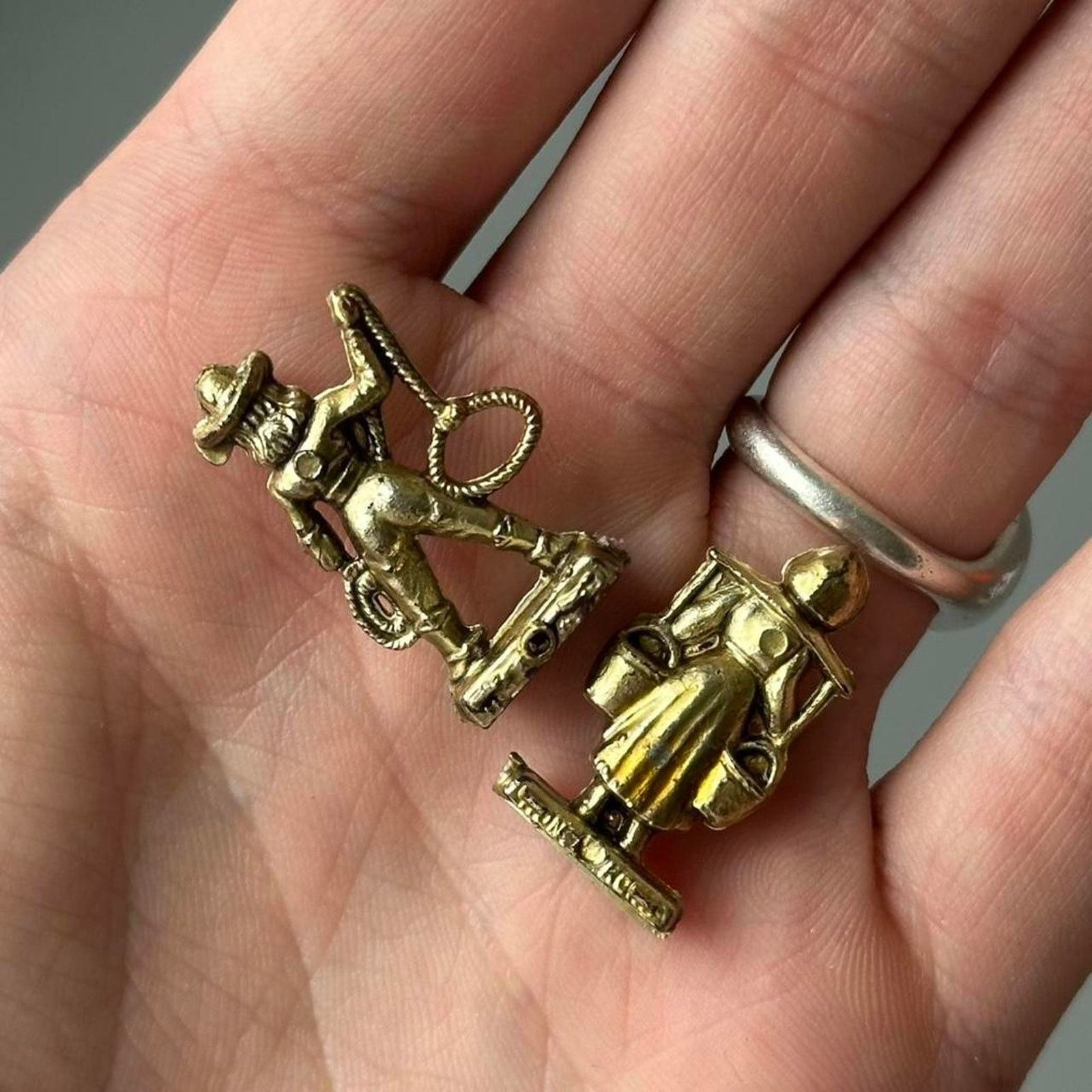 Vintage Vintage Retro Gold Cowgirl Character Mini Toy Figure Size ONE SIZE - 7 Thumbnail