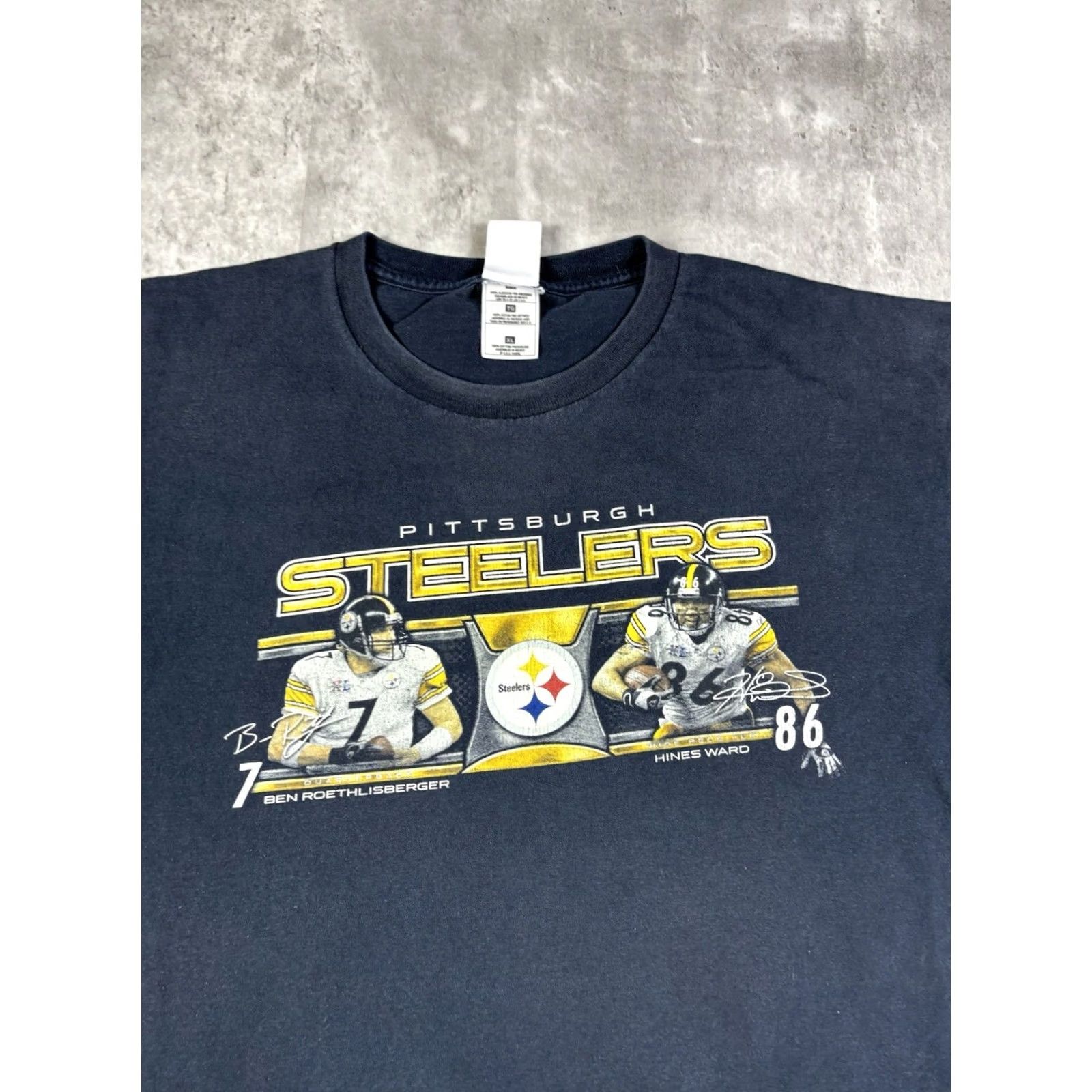 NFL VINTAGE NFL Y2K Steelers Big Ben Hines Ward T Shirt Black XL Men Crew Neck Graphic Print Short Sleeve Cotton Twill Size US XL / EU 56 / 4 - 2 Thumbnail