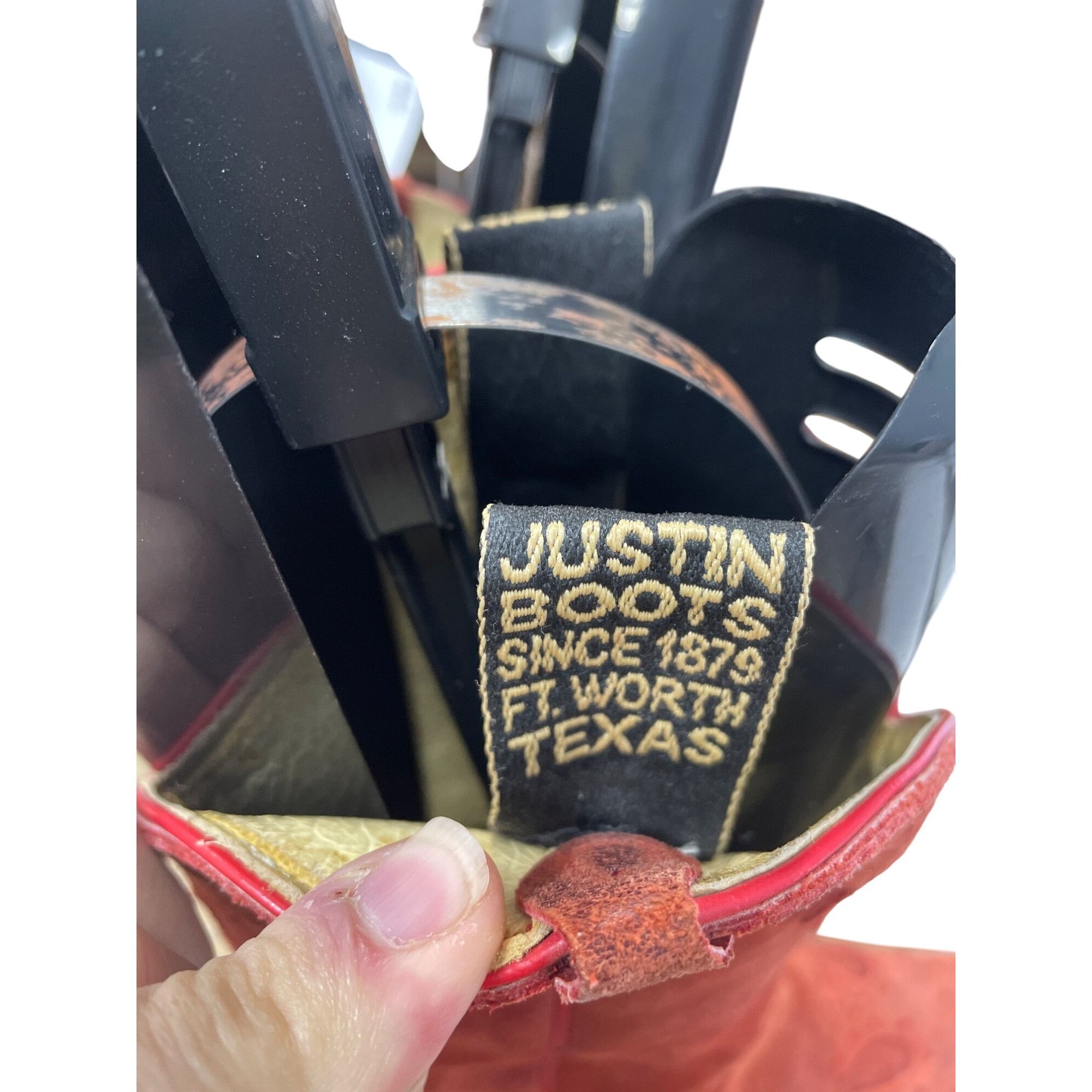 Justin Justin Womens Red Suede leather Western Cowboy Mid calf Boot Size US 8.5 / IT 38.5 - 6 Thumbnail