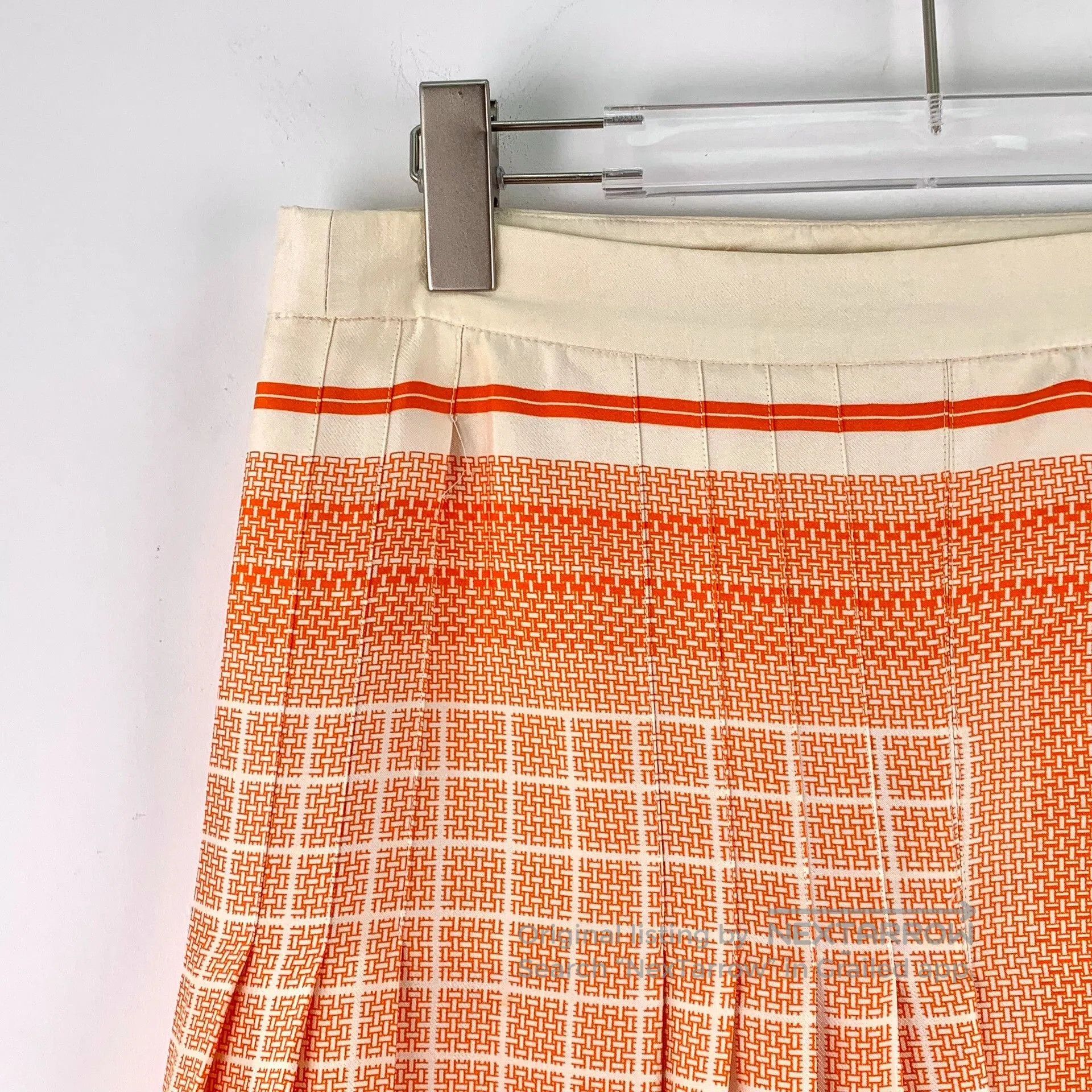 Celine Celine Orange Silk Pleated Casual Skirt. Size 35" - 3 Thumbnail
