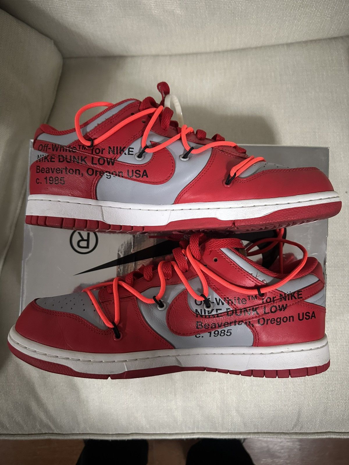Nike × Off-White Nike dunk low x Off white "University Red" Size US 10 / EU 43 - 9 Thumbnail