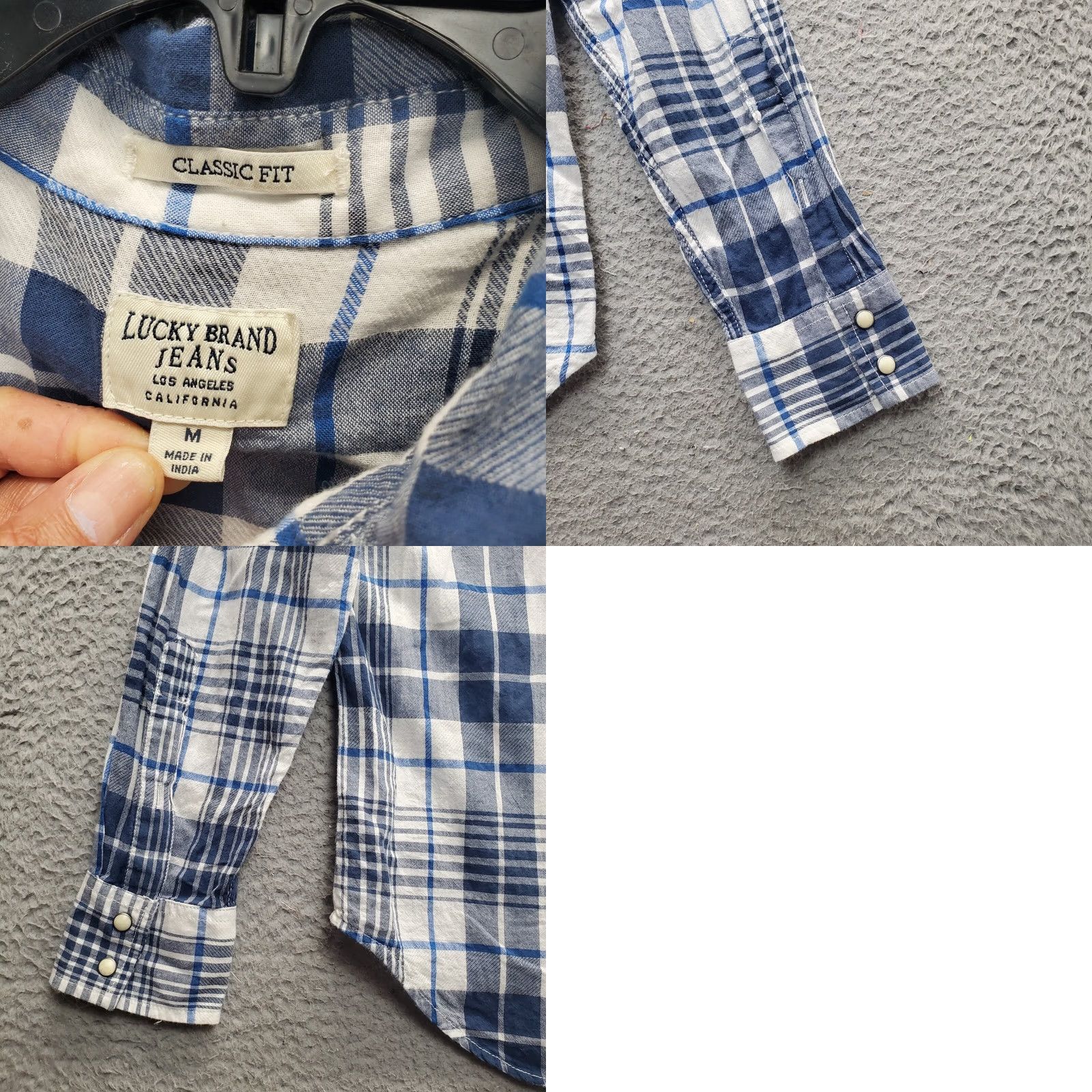 Lucky Brand Lucky Brand Button-Up Shirt Mens M Multi Plaid Long Sleeve Collared Pearl Snap Size US M / EU 48-50 / 2 - 8 Thumbnail