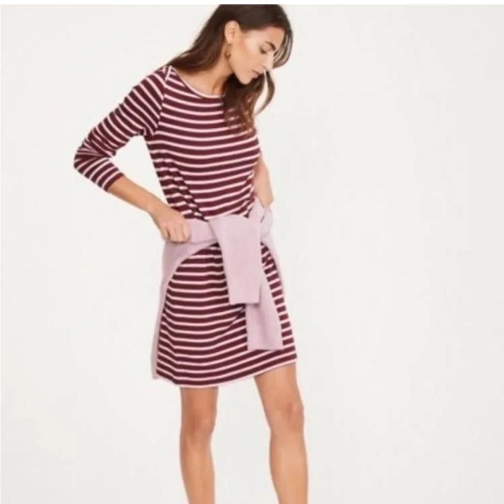Designer Lou & Grey l Maroon & Pink Tee Dress Medium Size M / US 6-8 / IT 42-44 - 1 Thumbnail