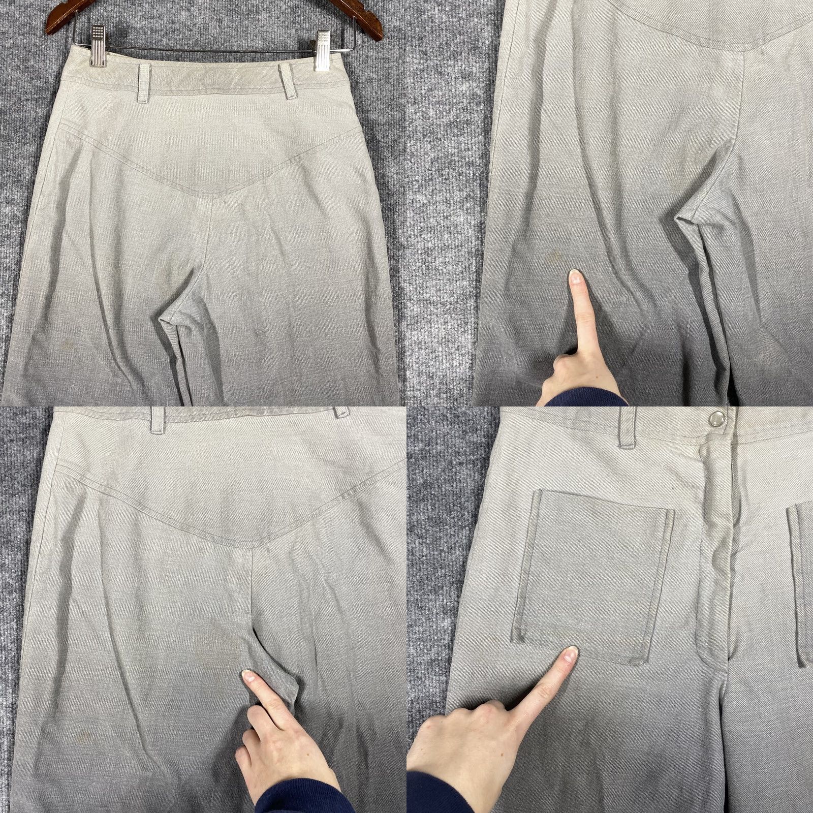 Vintage VINTAGE Womens Jeans Pants 10 Dip Dye Gradient Hippie Flare Brushed Cotton Flower 1970s Bell Bottoms Boho Embroidered Dark Wash Jeans Womens Size 32" / US 10 / IT 46 - 8 Thumbnail