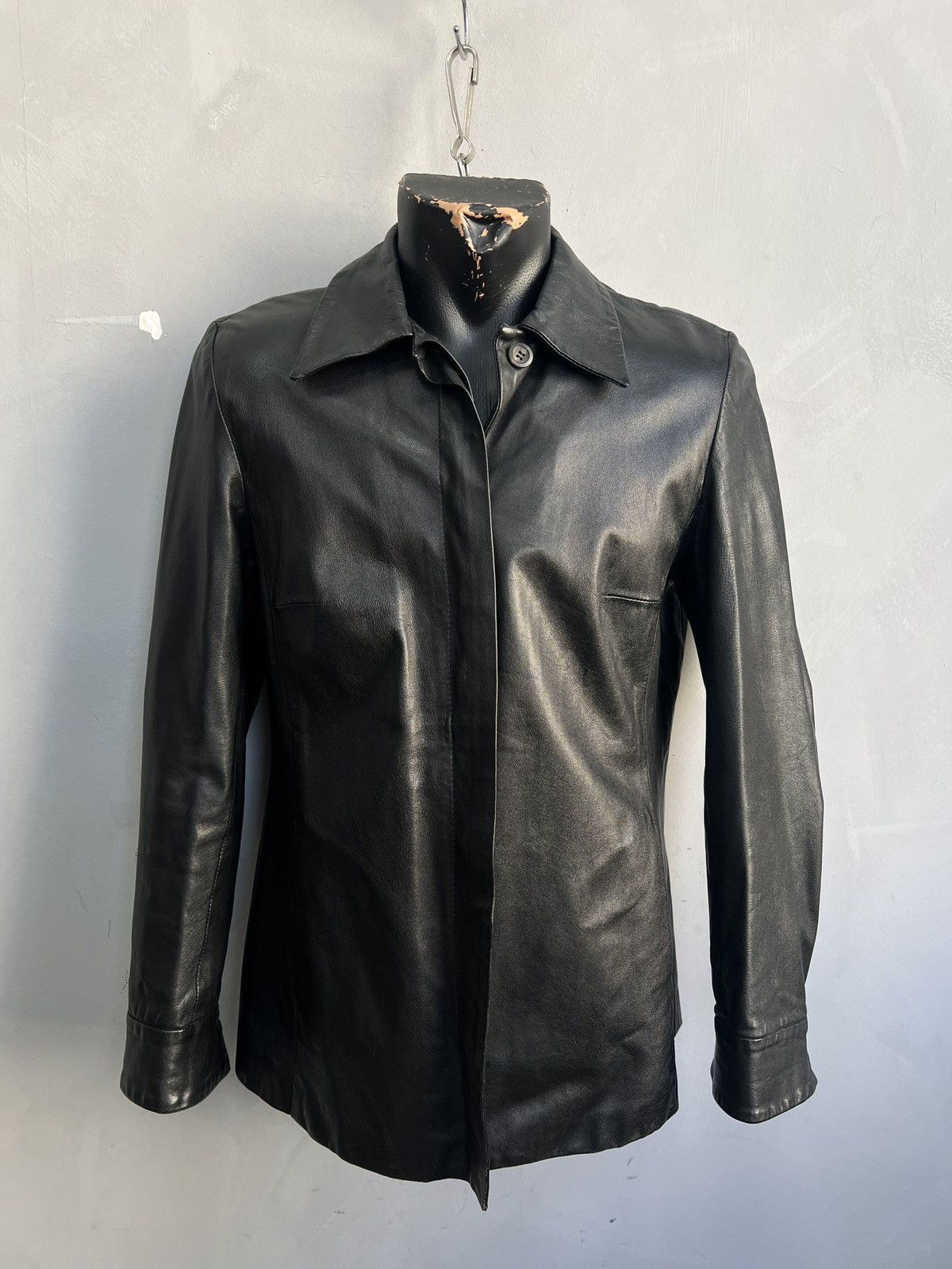 14th Addiction Black avant garde rick owens style leather buttons jacket Size US M / EU 48-50 / 2 - 1 Thumbnail