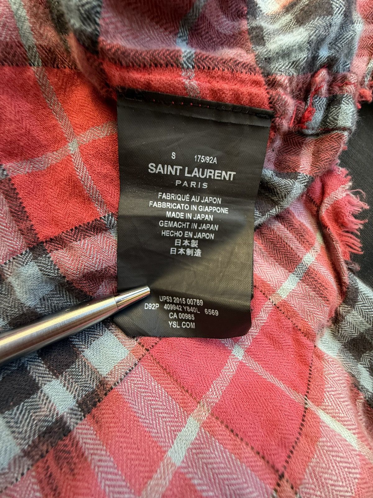 Saint Laurent Paris SS16 Holy Grail Saint Laurent Hedi Slimane raw hem flannel S Size US S / EU 44-46 / 1 - 21 Thumbnail