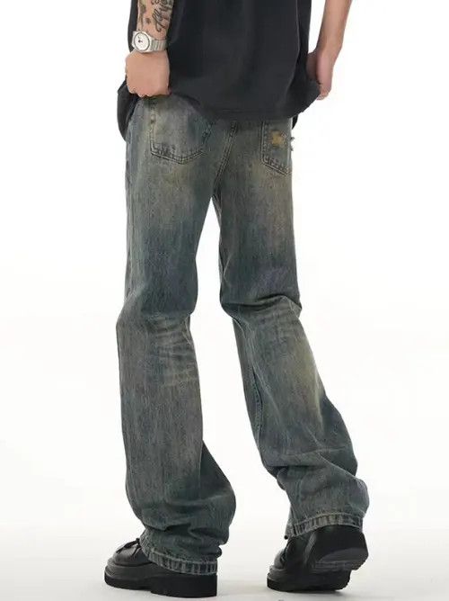 VIBE Washed distressed blue bootcut jeans Size US 32 / EU 48 - 8 Thumbnail