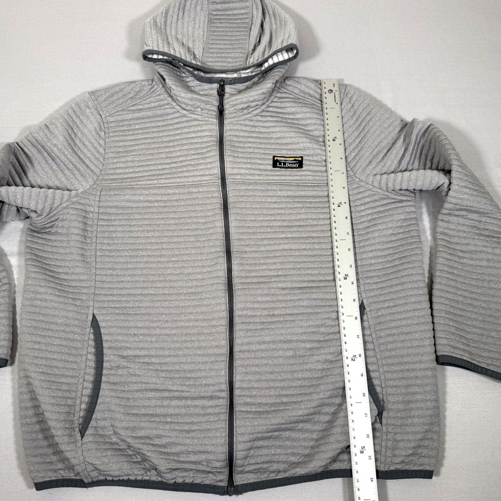 Vintage L.L. Bean Jacket Womens XL Petite Gray Airlight Knit Zip Up Sweater Outdoor Hike Size XL / US 12-14 / IT 48-50 - 5 Thumbnail
