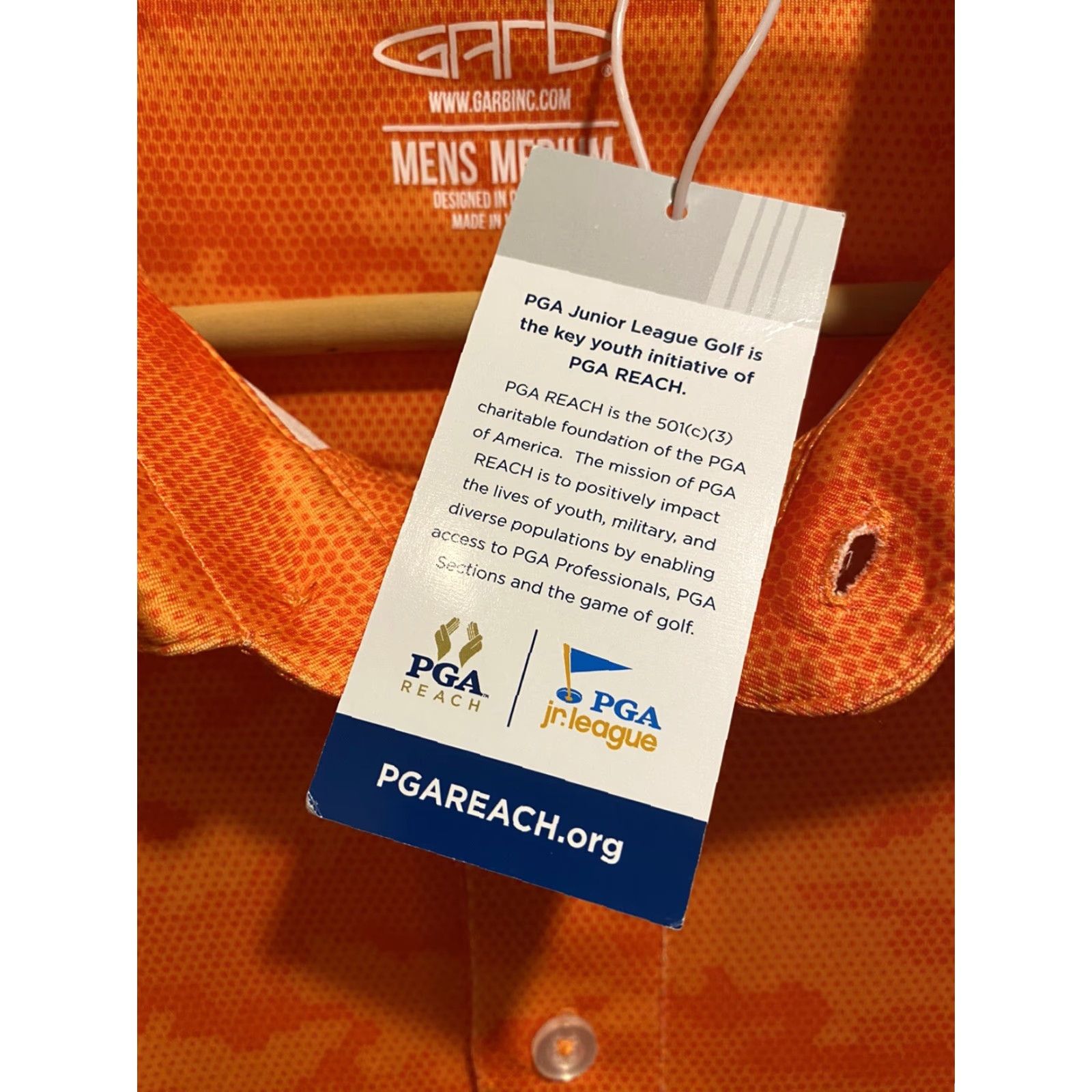Vintage New PGA Golf Polo Shirt Garb Pine Hills Club Plymouth MA M Orange Mens Size US M / EU 48-50 / 2 - 5 Thumbnail