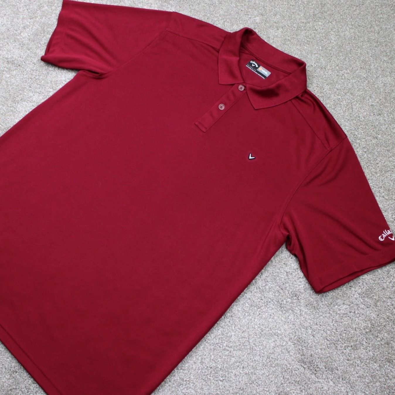 Callaway VINTAGE Callaway Opti-Dri Polo Shirt Adult XL Red Short Sleeve Golf Pullover Stretch Mens Polo Size US XL / EU 56 / 4 - 3 Thumbnail