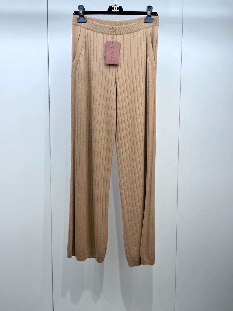 Loro Piana LORO PIANA Cotton wool knitted wide leg pants Size 28" / US 6 / IT 42 - 1 Thumbnail