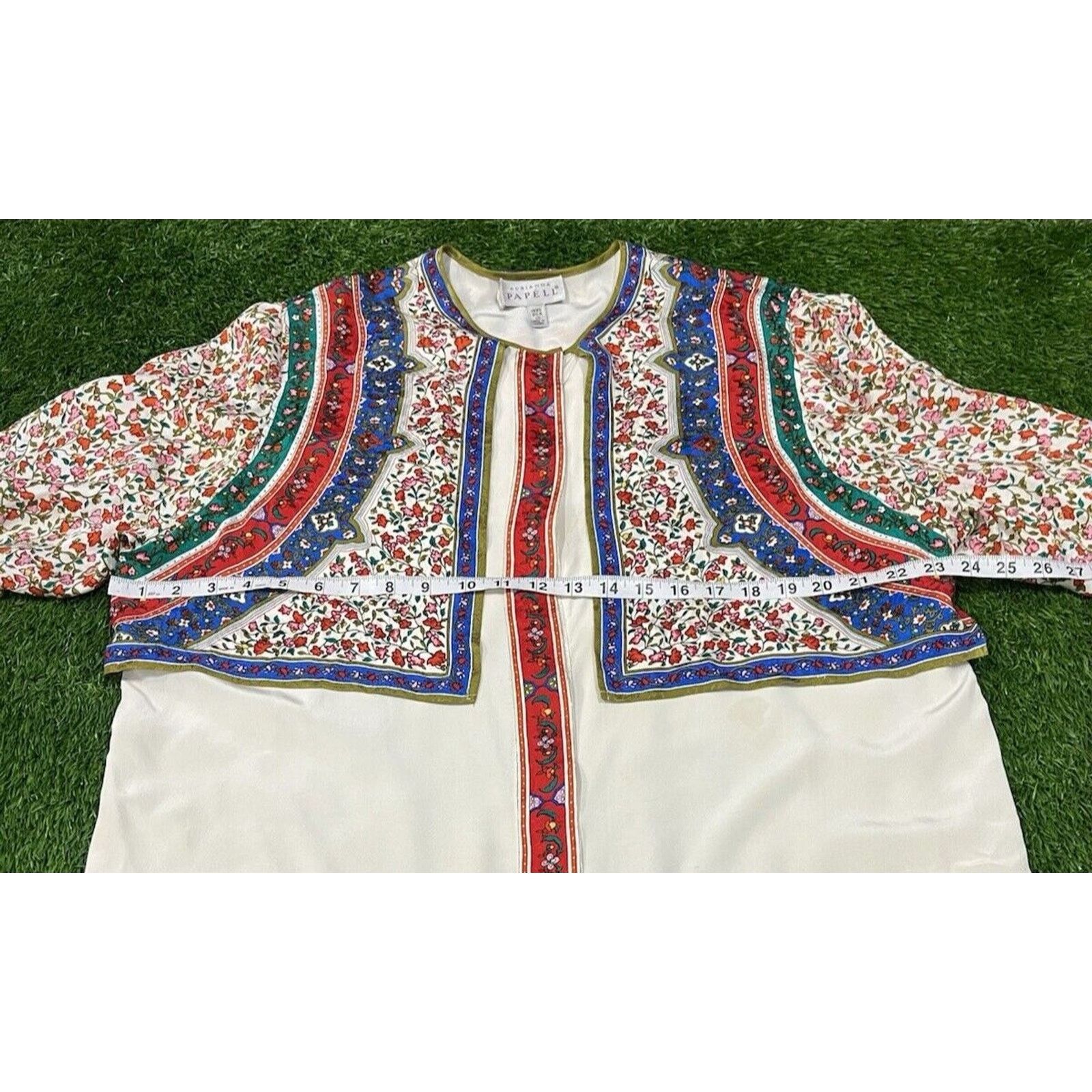 Adrianna Papell Adrianna Papell Floral Silk Blouse Fairy Bohemian 1R XXL Size XXL / US 16-18 / IT 52-54 - 10 Thumbnail