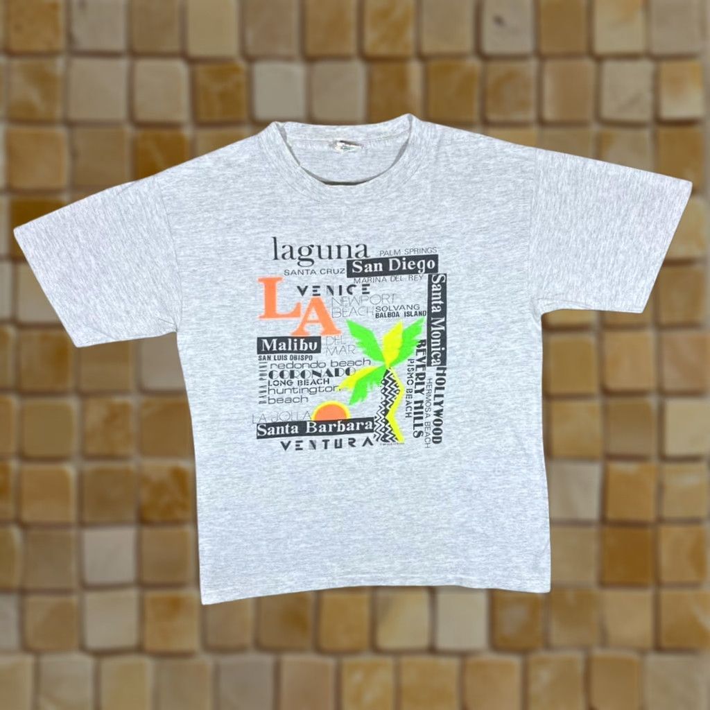 Vintage VINTAGE USA Beach Tourist Destination Graphic Single Stitch T-Shirt Large Mens Cotton Grey 90s Albatross Sport Short Sleeve Round Neck Size US L / EU 52-54 / 3 - 1 Thumbnail