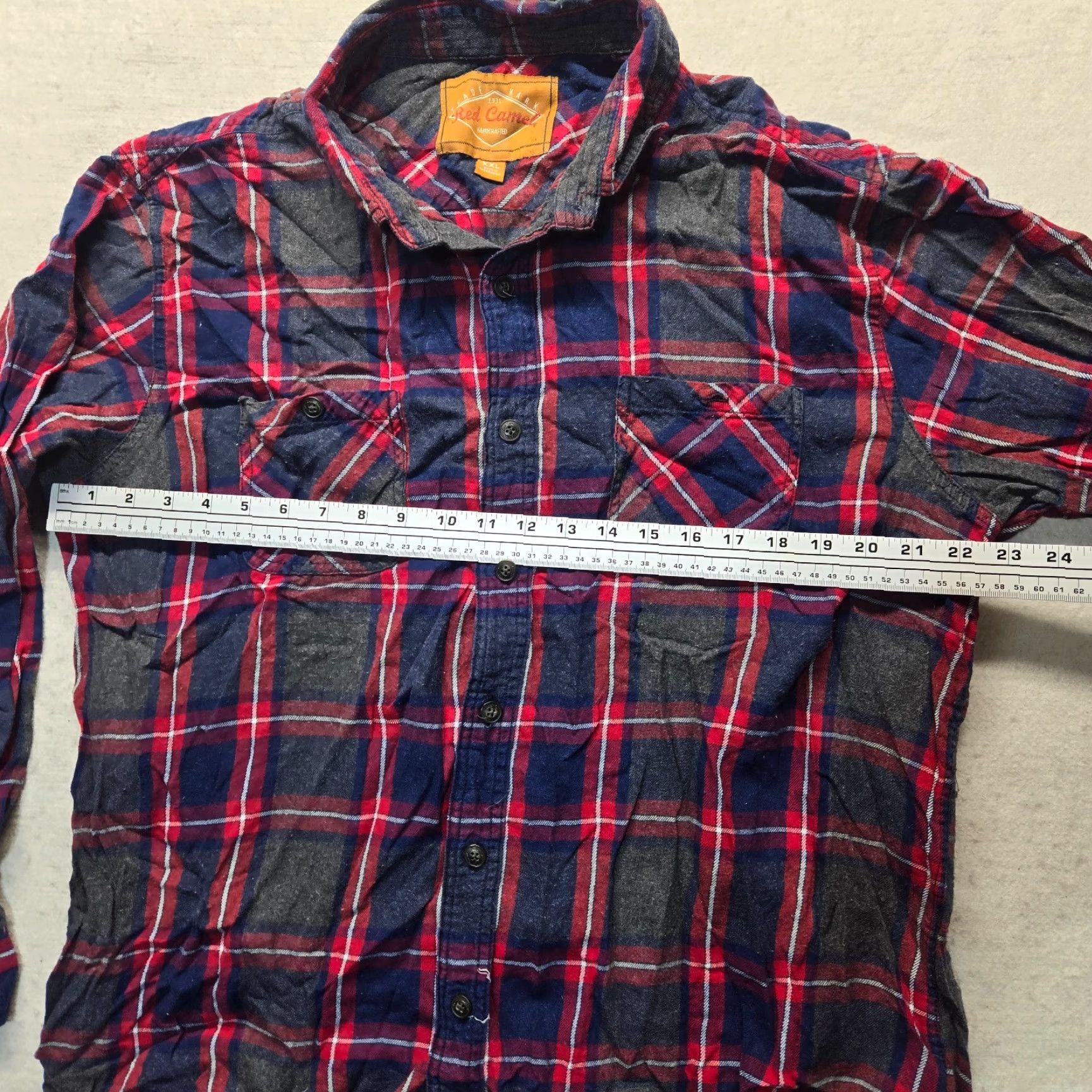 Camel Red Camel Shirt Button-Up Short Sleeve Plaid Cotton Multicolor 2XL Mens Western Casual Size US XXL / EU 58 / 5 - 4 Thumbnail