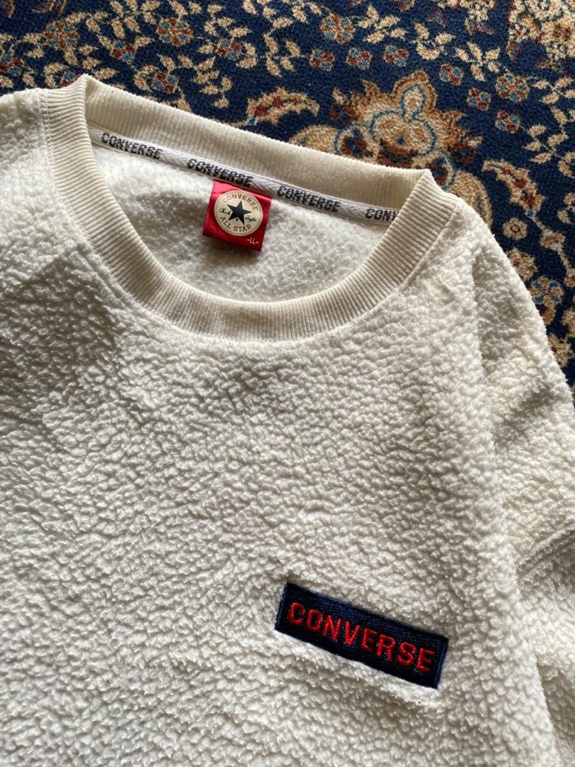 Japanese Brand Converse White Fleece Sweatshirt Size US M / EU 48-50 / 2 - 4 Thumbnail